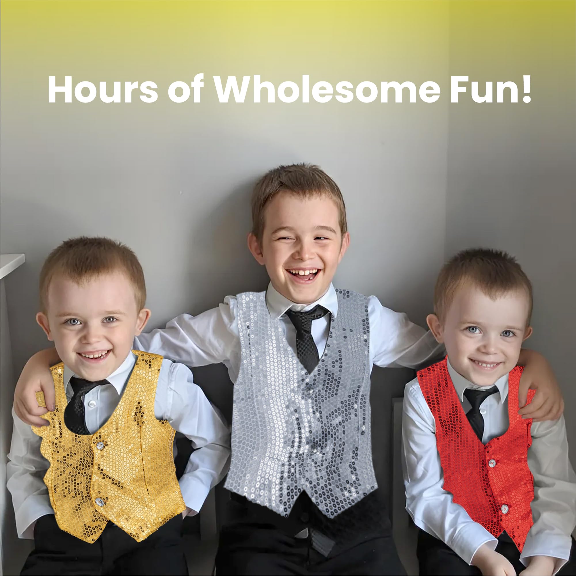 Dress Up America Gold Sequin Vest Costume - Kids 8-10 Years 7