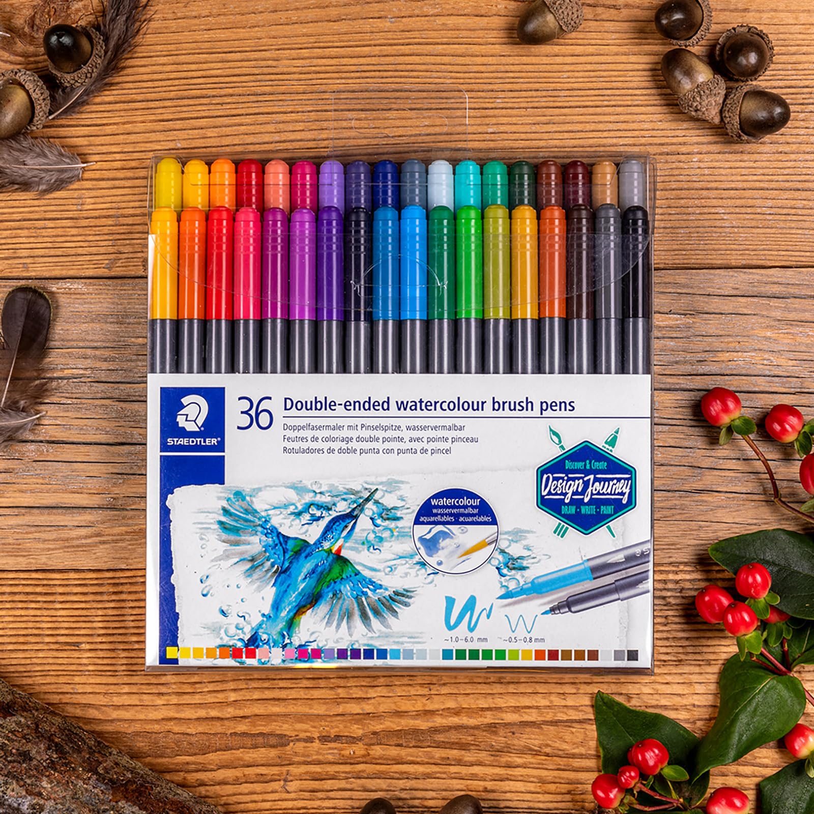 STAEDTLER 3001 TB36 Double Ended Watercolour Brush Pens - 36 Assorted Colours 6