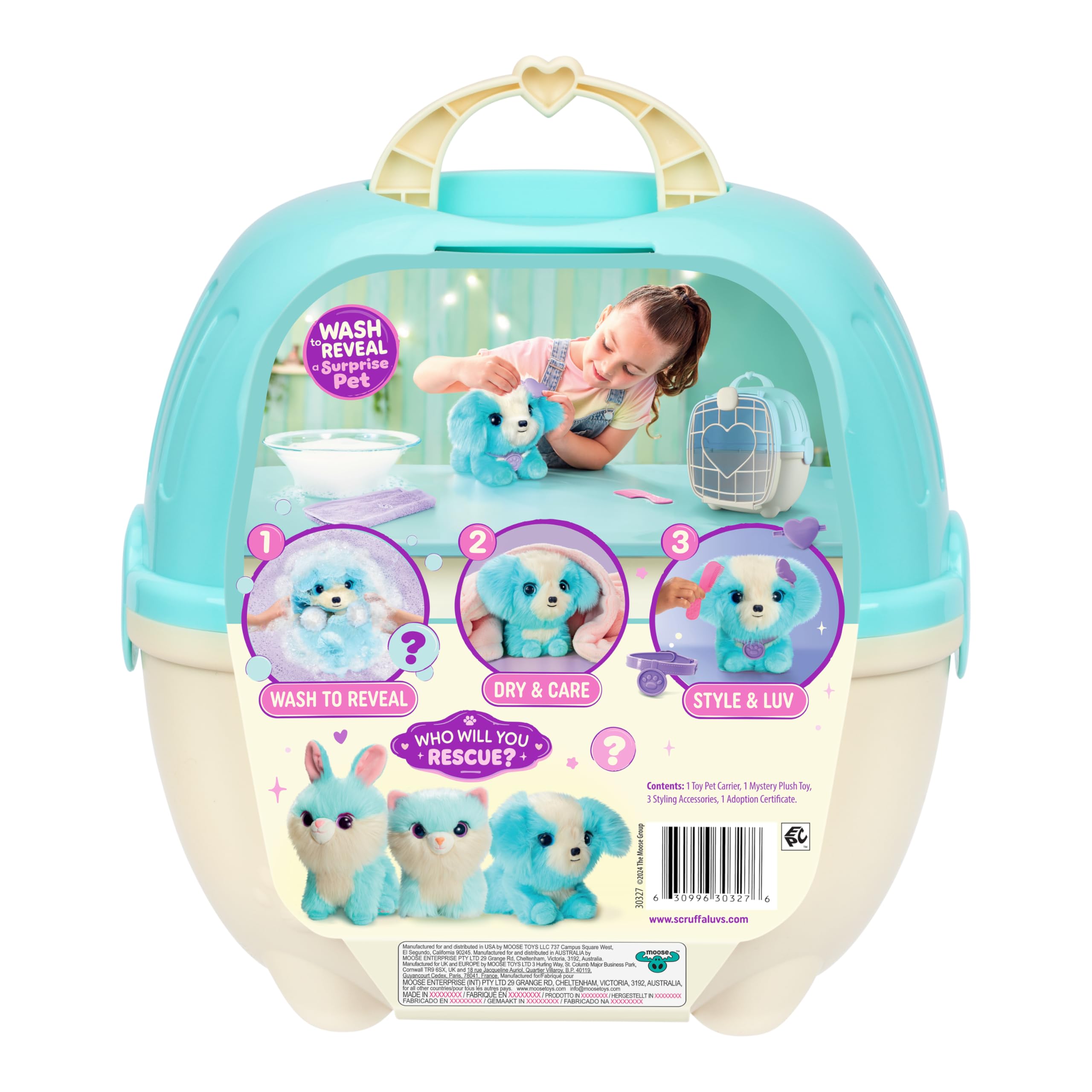 Scruff-a-Luvs Pet Scruffs Blau – Wasch- und Enthüllungs-Mysteriöses Plüschtier, 19 cm groß 3