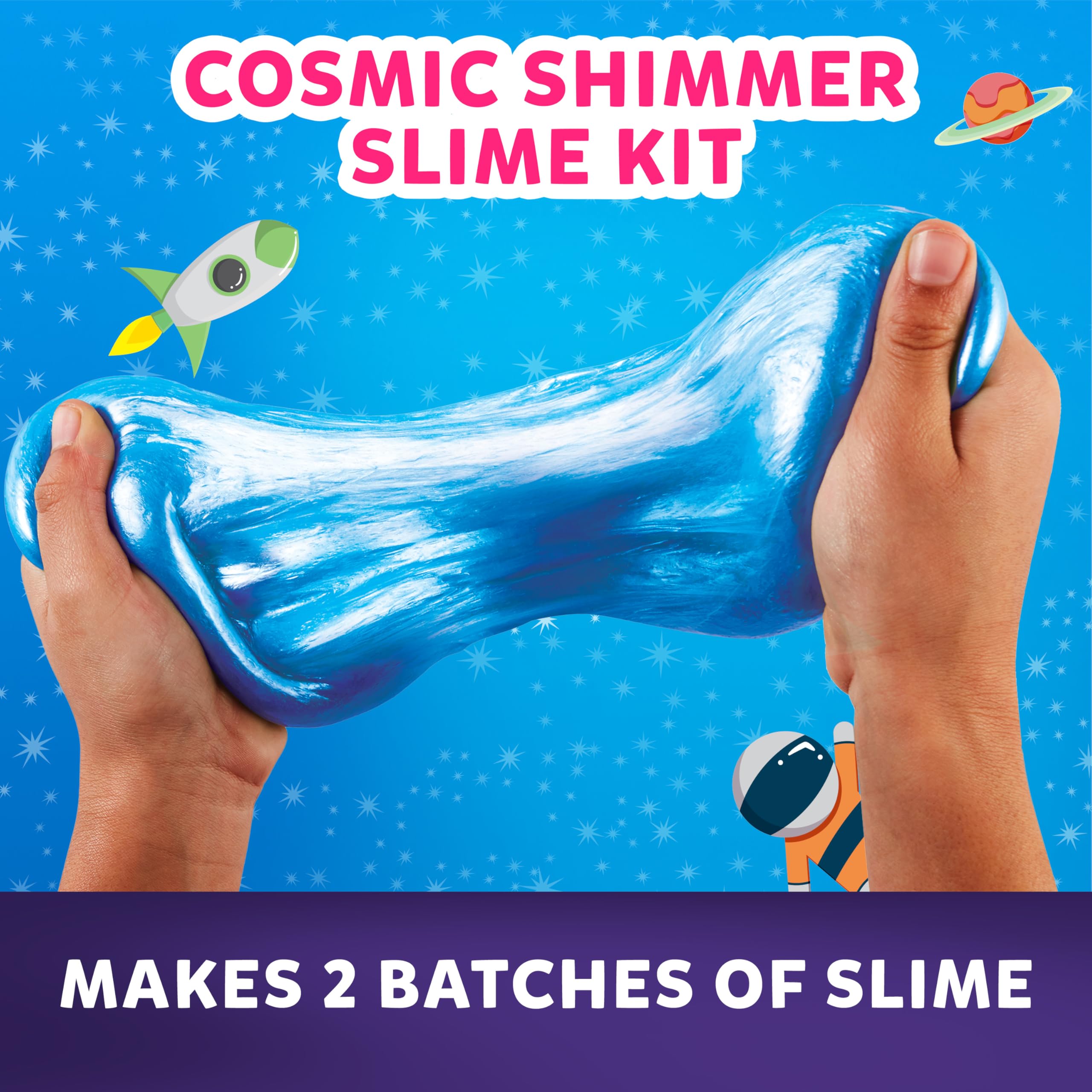 Elmer's Cosmic Shimmer Slime Kit – Metallicblauer und violetter Kleber mit magischem Flüssigaktivator 3