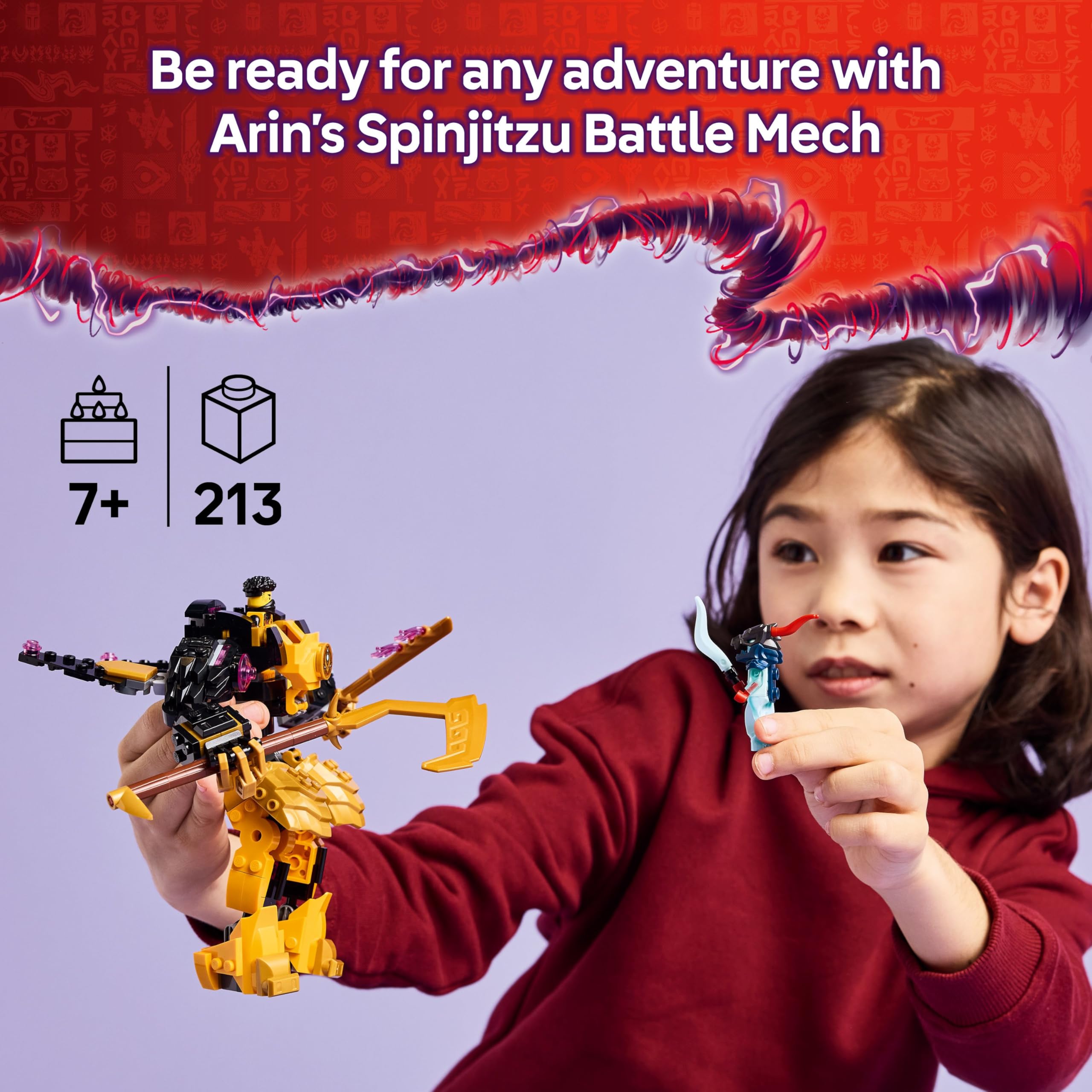 LEGO NINJAGO Arin’s Spinjitzu Battle Mech Toy 71839 | Ages 7+ | Includes 2 Minifigures