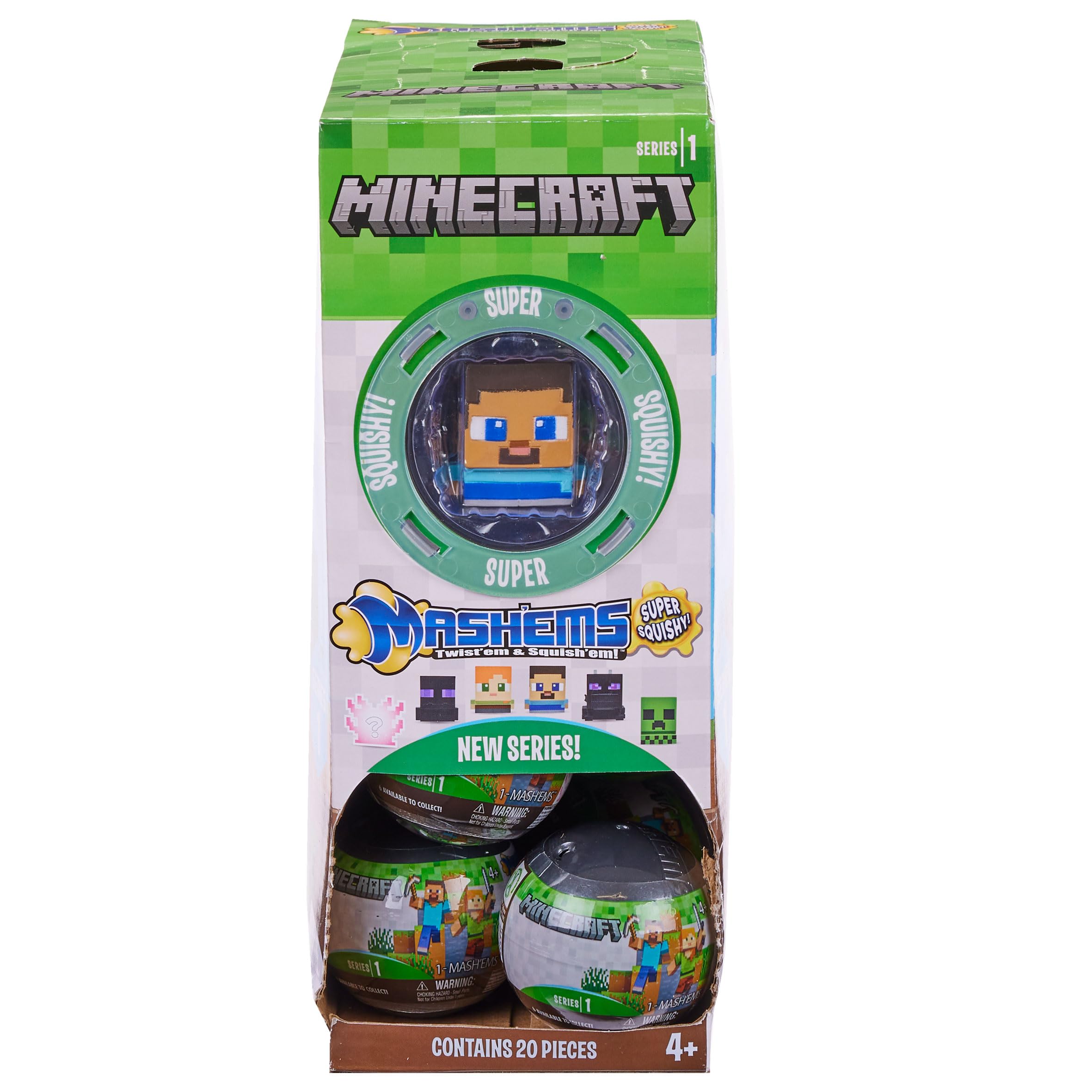 Mash'ems Minecraft Collectible Squishy Characters - Twist, Squish & Launch Fun for Kids 4