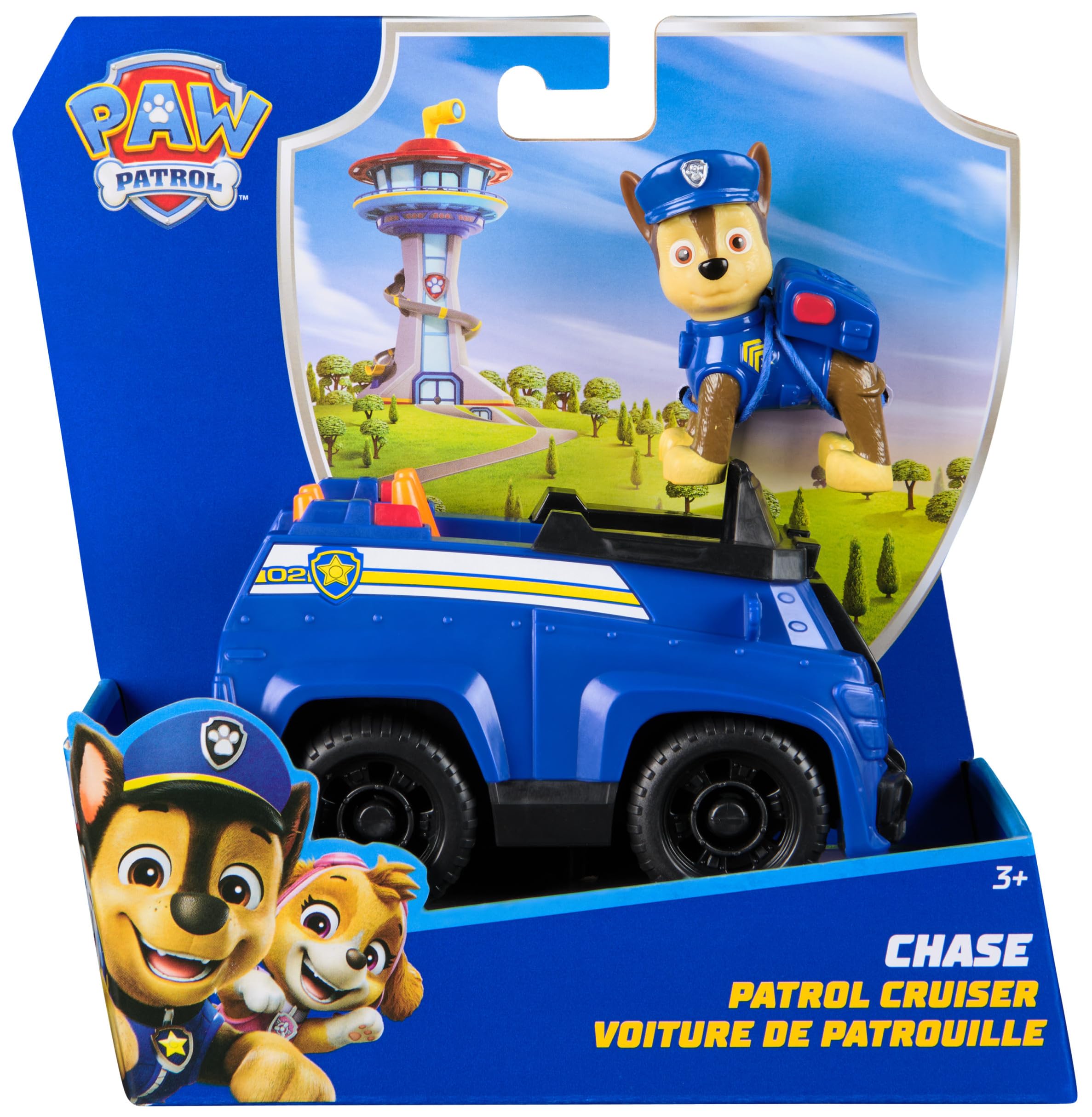 Paw Patrol Chase's Patrol Cruiser - Toy Vehicle with Collectible Chase Figure for Kids 3+ 5