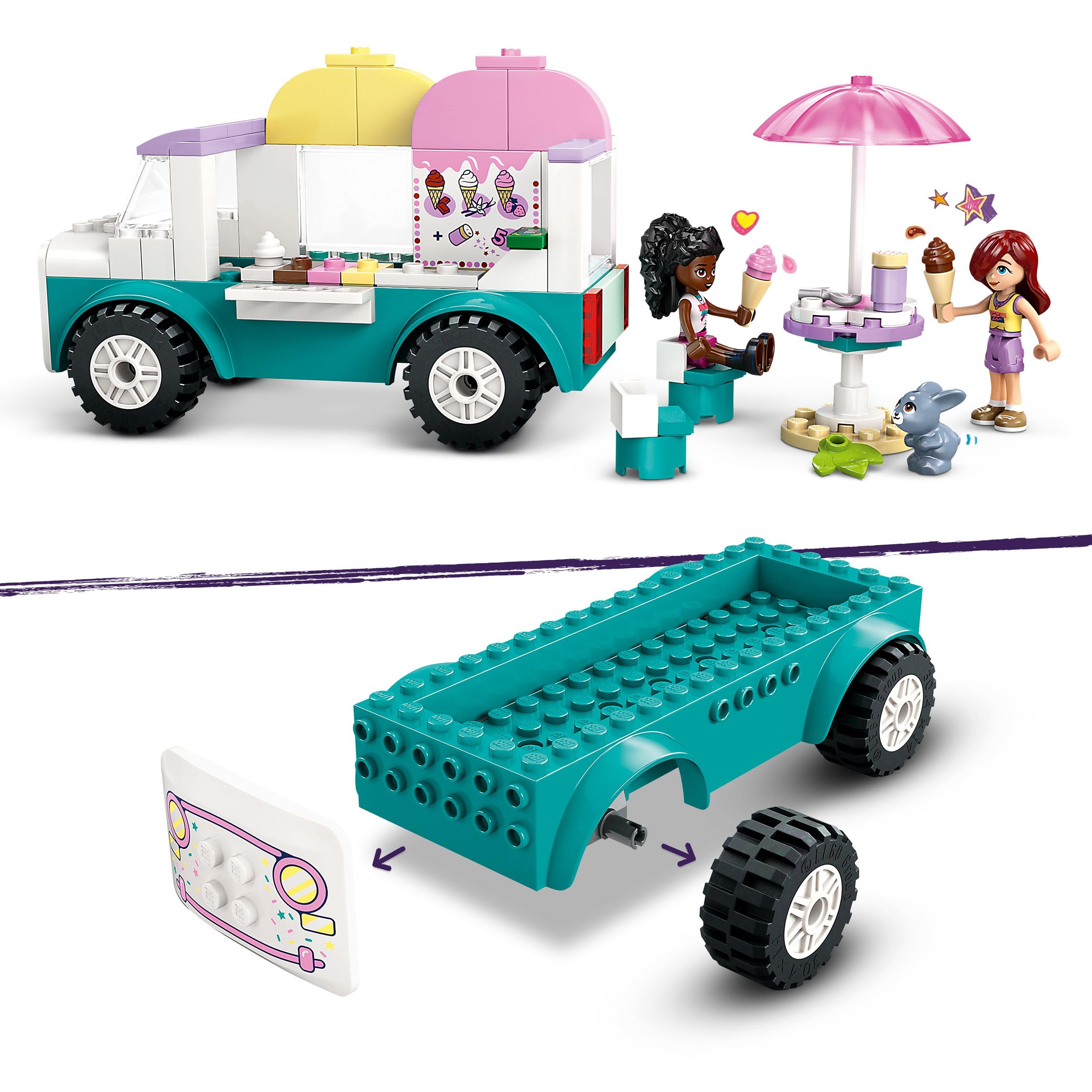 LEGO Friends Heartlake City Ice Cream Van Toy - Pretend Play Building Set for Ages 4+ 3