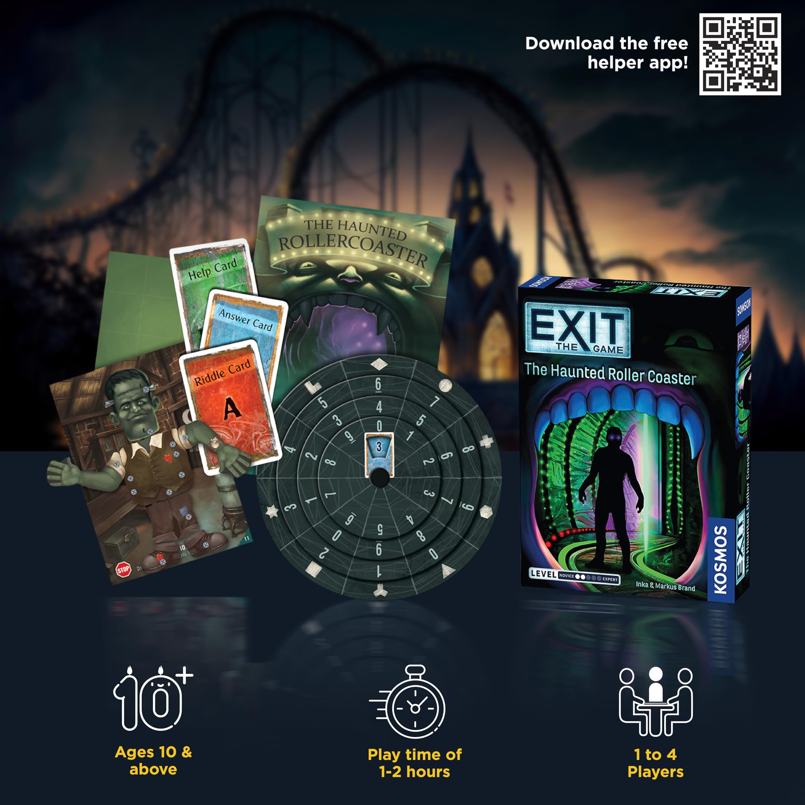 Thames & Kosmos EXIT: The Haunted Roller Coaster Escape Room Game | Level 2/5 | 1-4 Players | Ages 10+