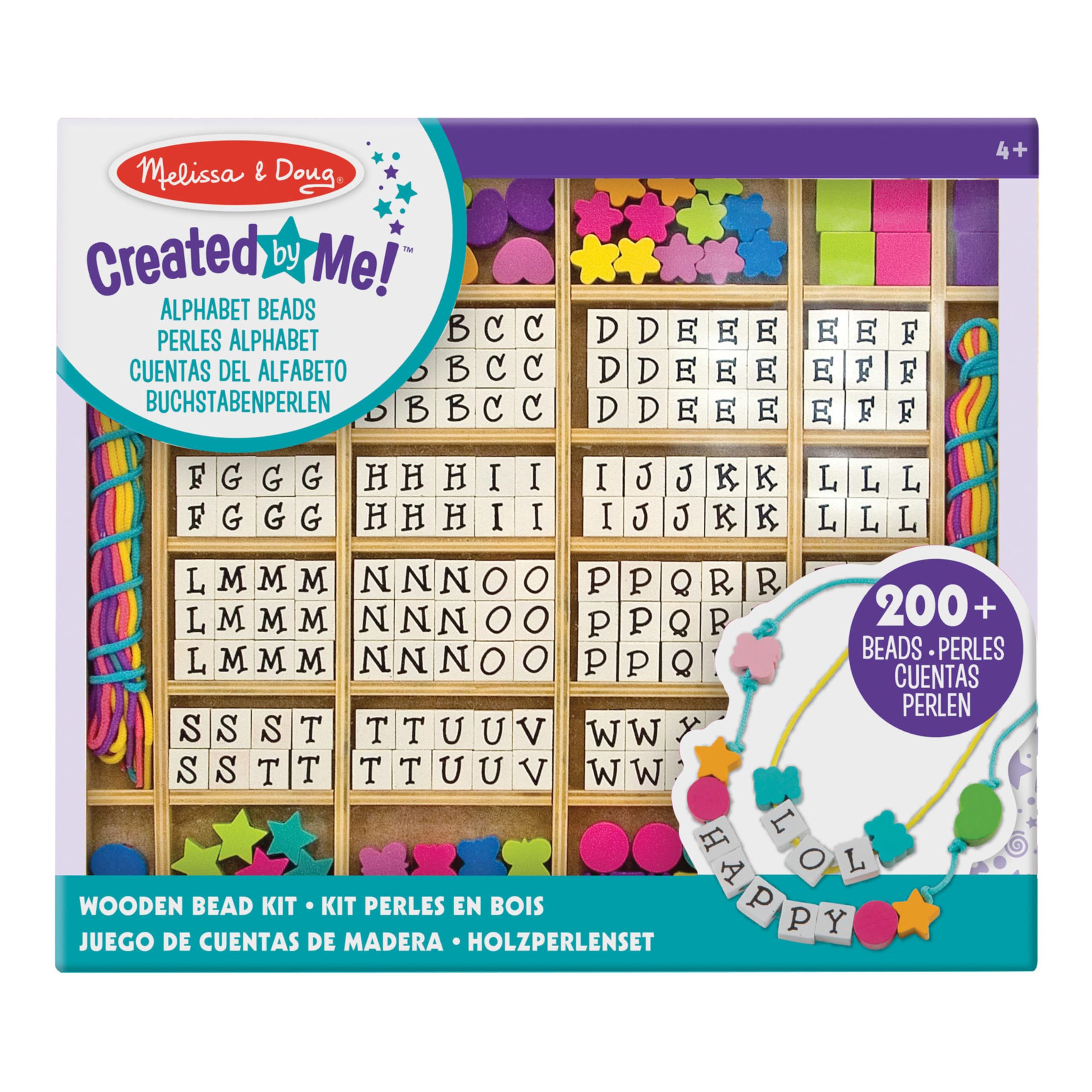 Melissa & Doug Wooden Stringing Beads - Arts & Crafts Kit for Kids 4+ 11