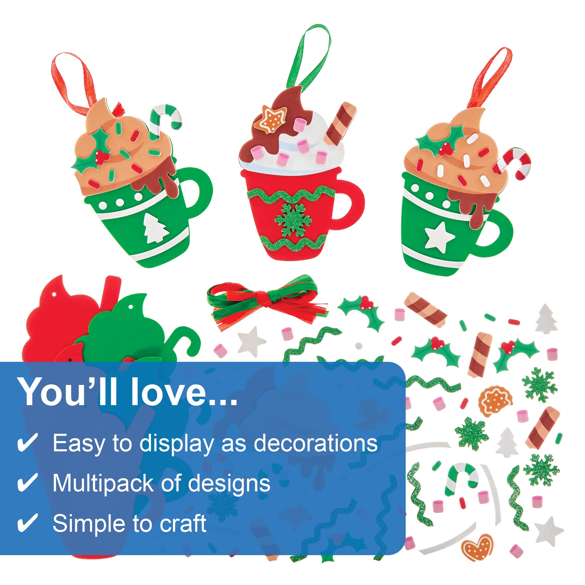 Baker Ross FN337 Hot Chocolate Christmas Mugs Decoration Kits - Pack of 8 4