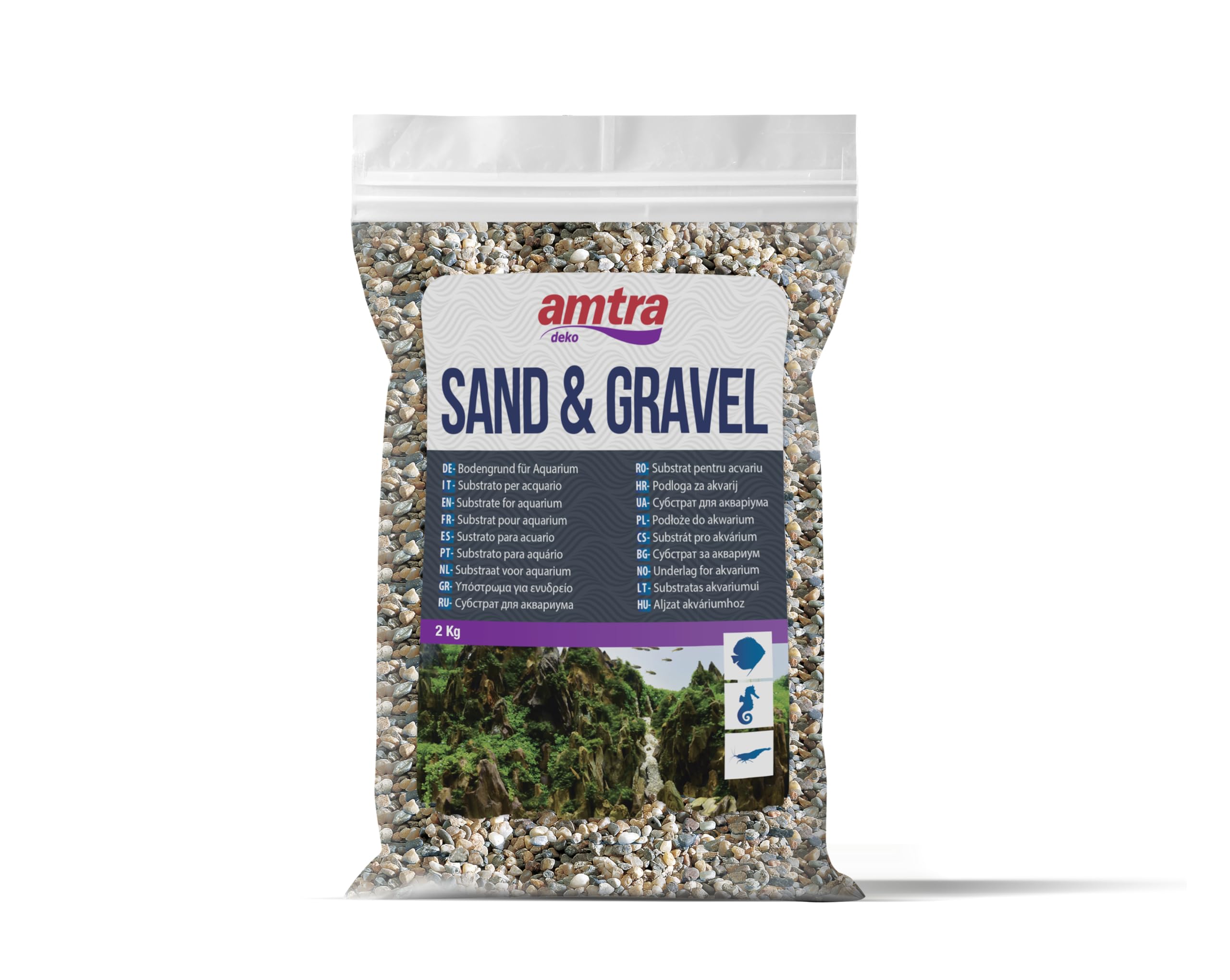 Amtra Polychrome Aquarium Substrate - Decorative Lime Stone Gravel | 2 kg 3