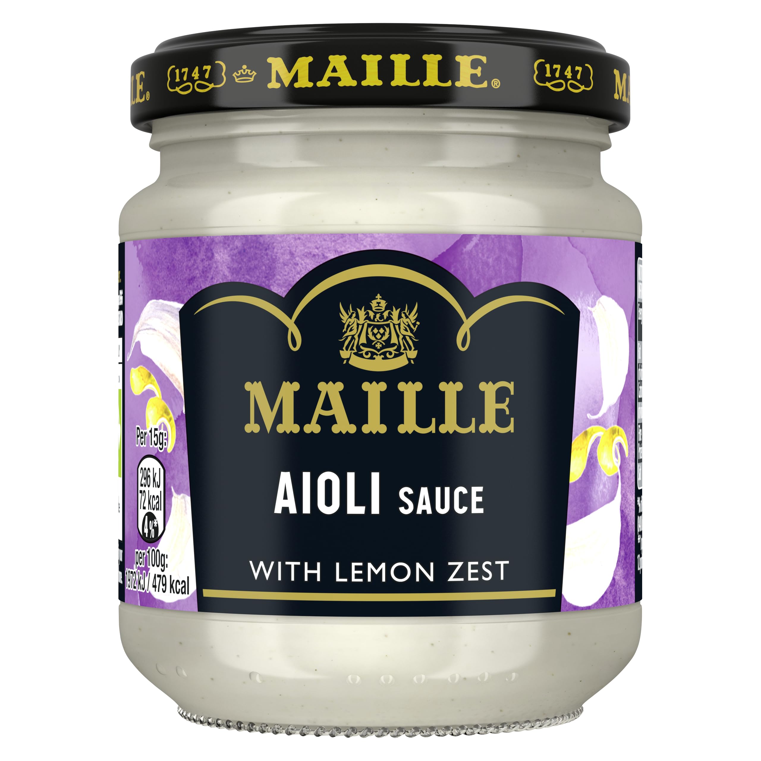 Maille Aioli Sauce mit Knoblauch, Zitronenschale &amp; schwarzem Pfeffer - Dip &amp; Kochsauce