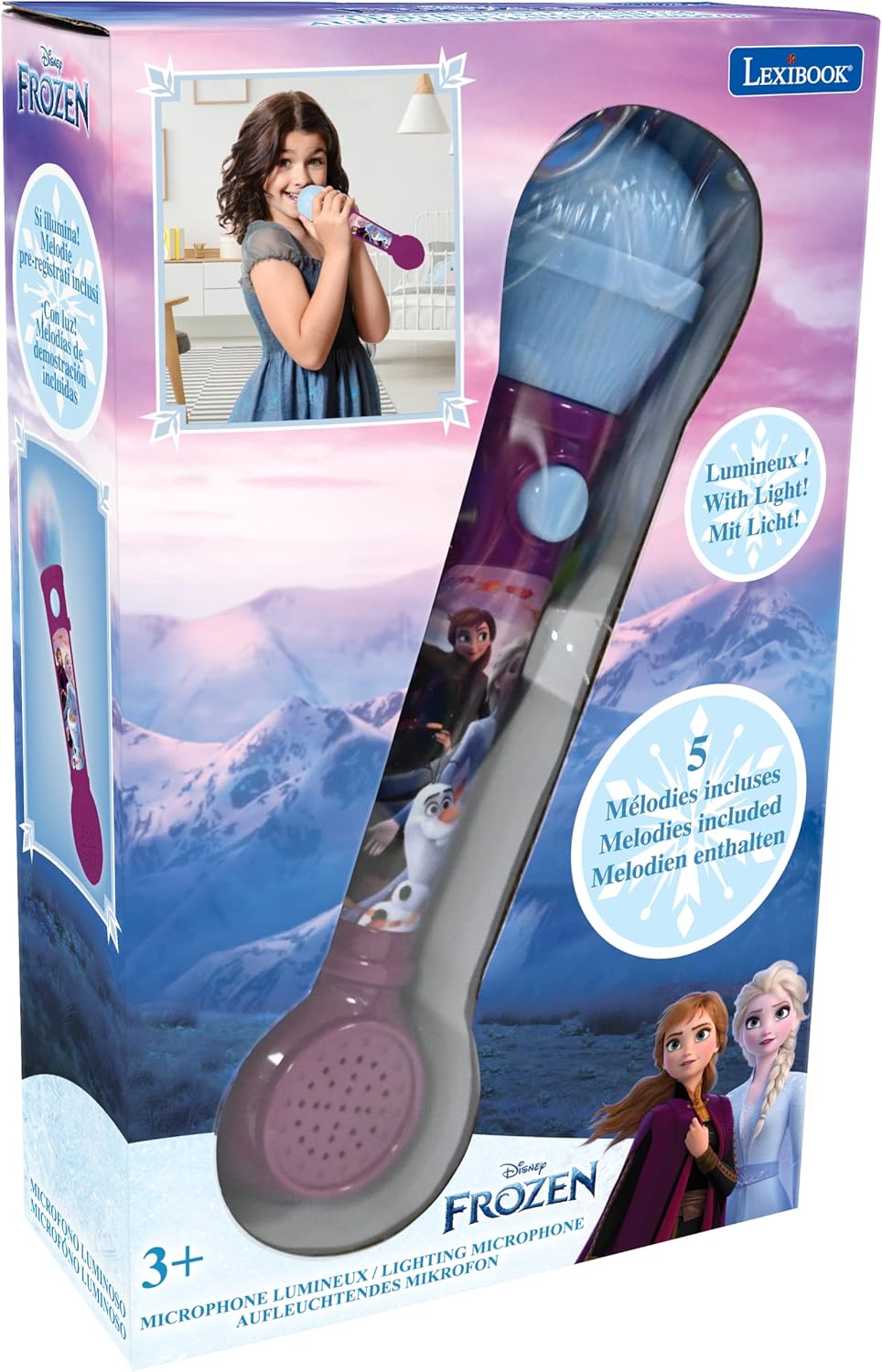 Lexibook Frozen Microphone for Kids - Light-Up Singing Toy with Built-in Speaker & Demo Songs 5