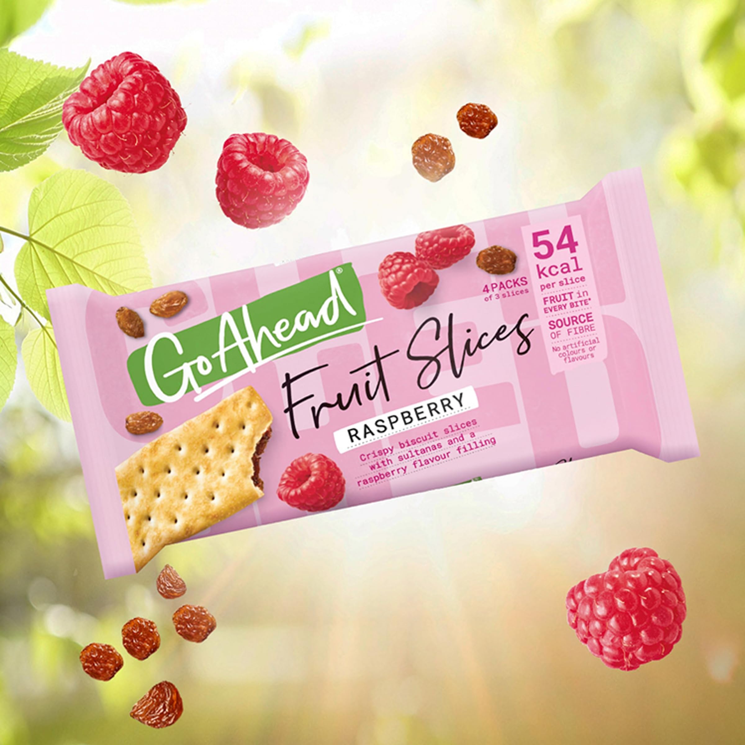 Go Ahead Raspberry Crispy Fruit Slices Snack Bars Multipack, 4 x 43.6 g 5