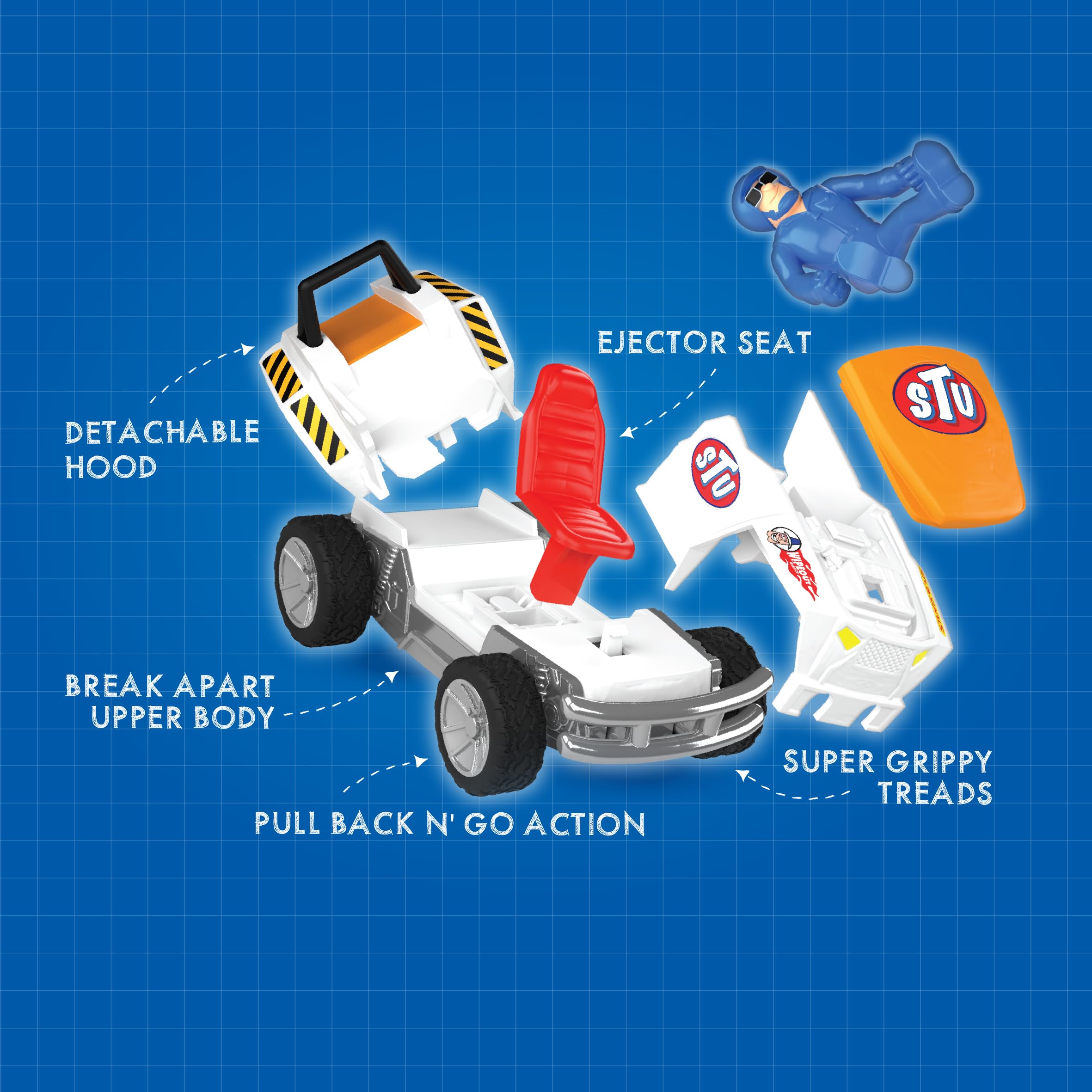 Stuntman Stu Smash and Crash Buggy - Break Apart Stunt Set with Ejector Seat 6