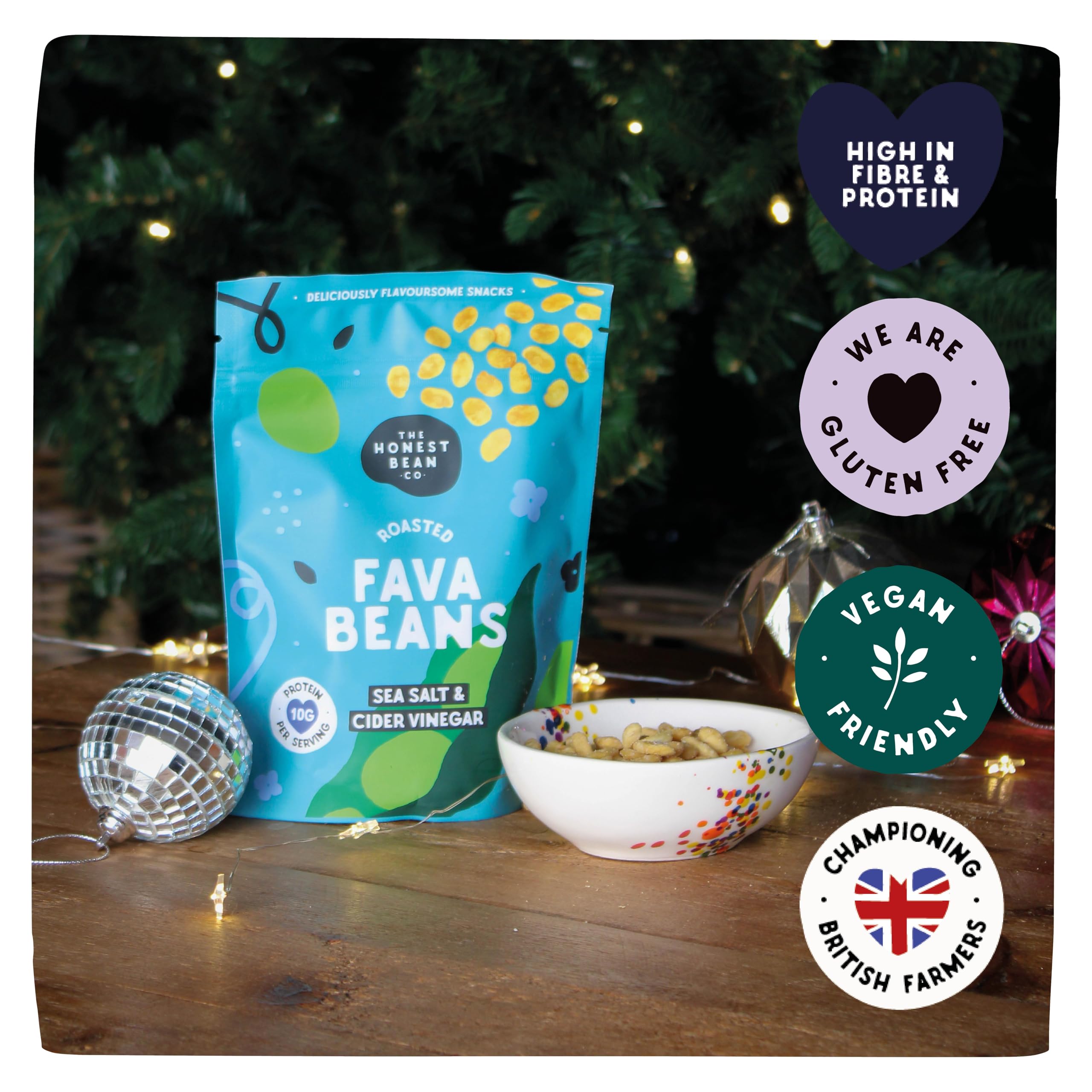 The Honest Bean Co Roasted Fava Beans Sea Salt & Cider Vinegar 120g 6