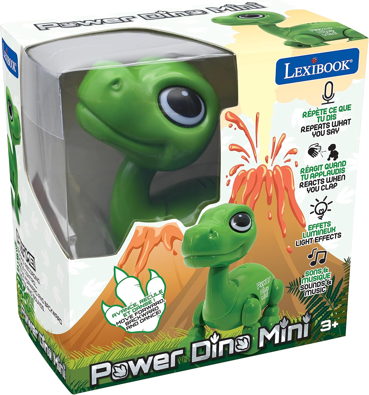 Lexibook Power Dino Mini - Interactive Dinosaur Robot with Lights, Sounds & Voice Recording - Ages 3+ 6