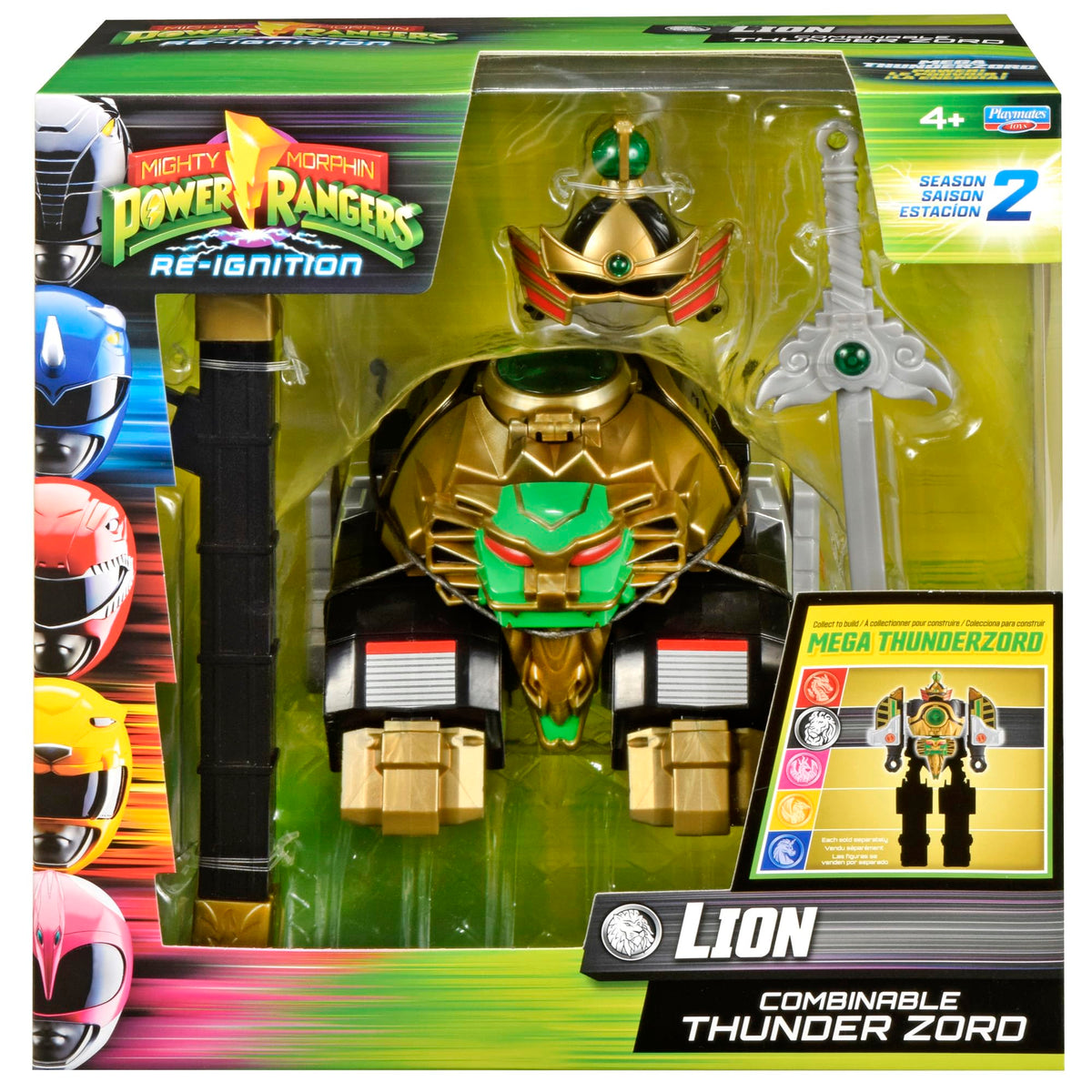 Power Rangers Black Ranger Lion Thunderzord Action Figure - Thunder Saber