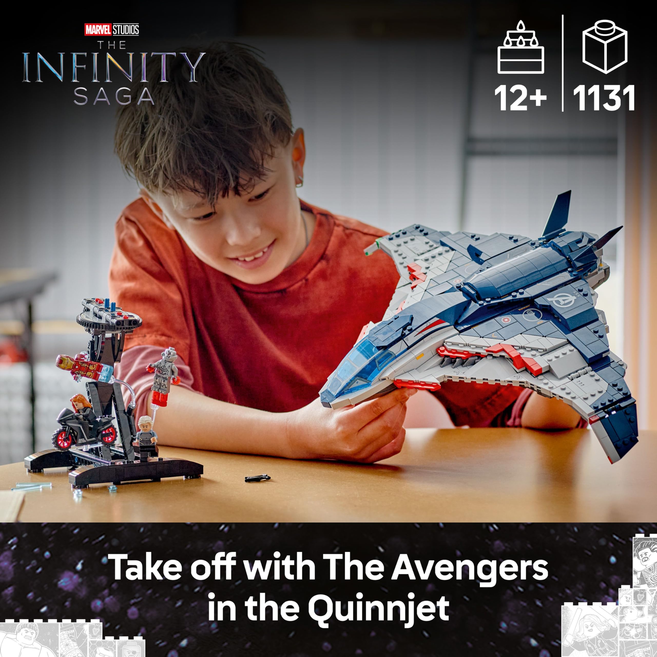 LEGO Marvel 76325 Avengers: Age of Ultron Quinjet Building Set | Ages 12+ | 5 Minifigures