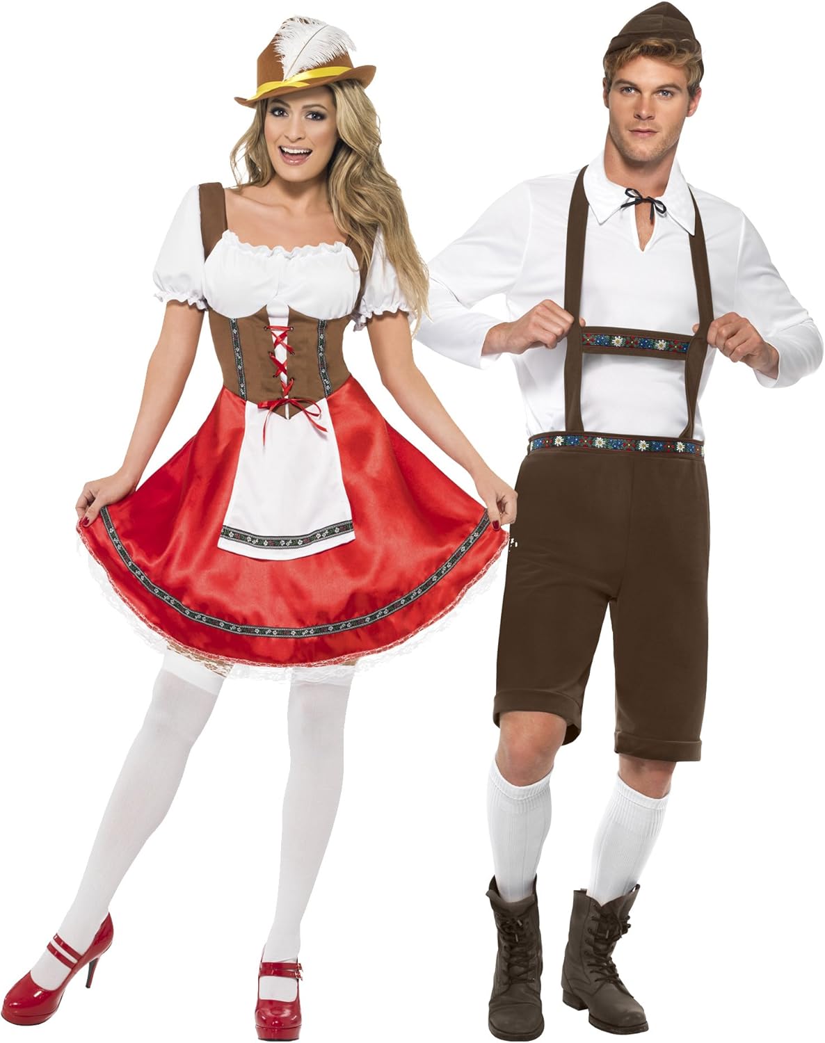 Smiffys Bavarian Man Costume - Lederhosen Shorts, Braces, Top and Hat, Size M (38"-40") 6