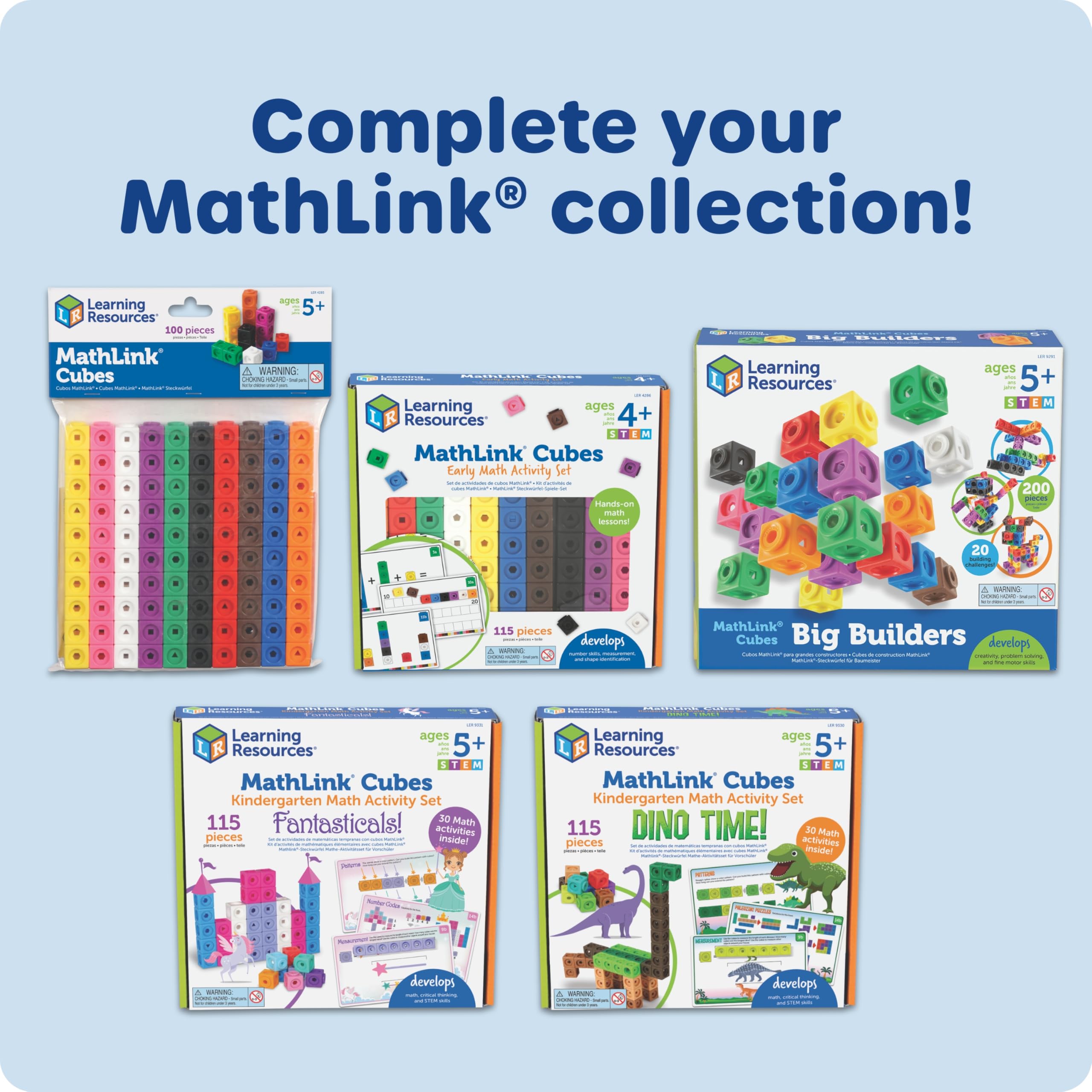 Learning Resources MathLink Cubes – Pädagogisches Bauset für Kinder ab 5 Jahren 15