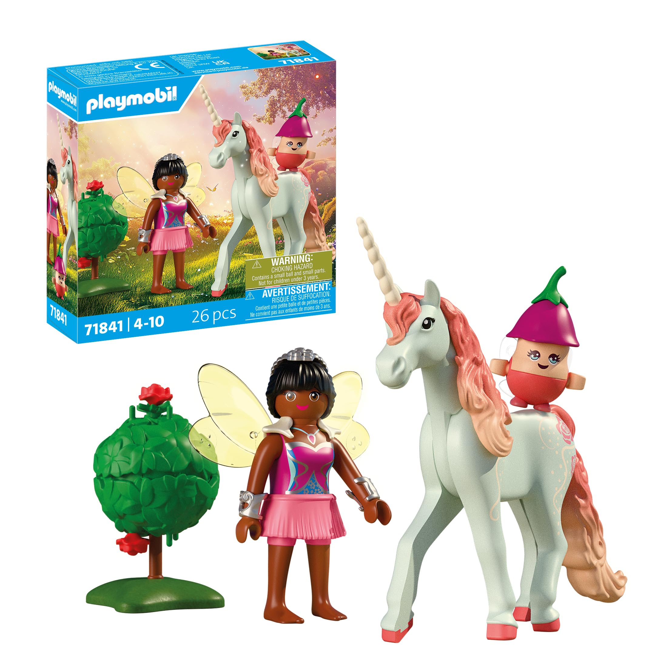 Playmobil Magic Unicorns - Unicorn Sky Rose with Fairy Figure | Multicolor Plastic | Model 71841