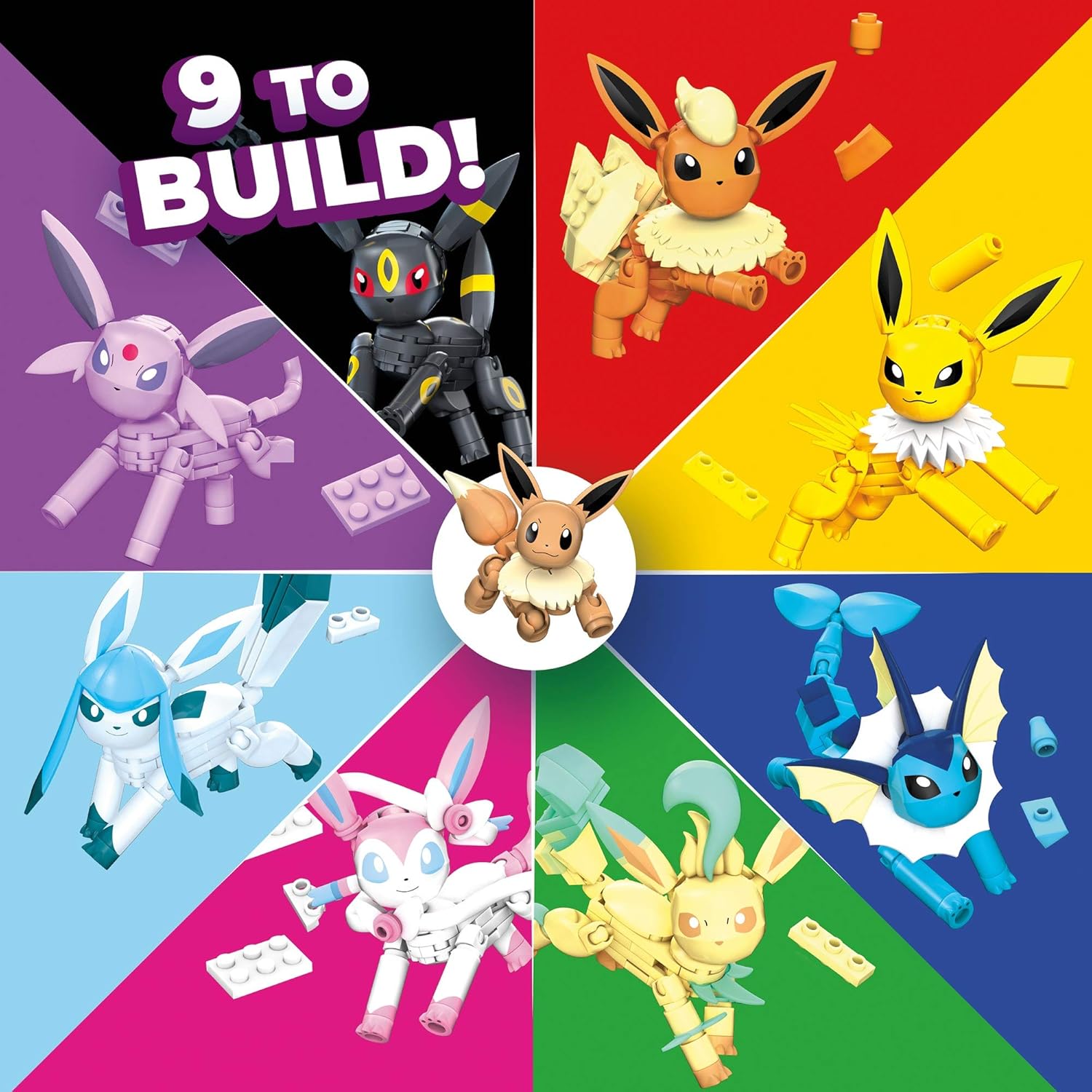 Mega Construx Pokémon Every Eevee Evolution! - Buildable Action Figures for Ages 6+