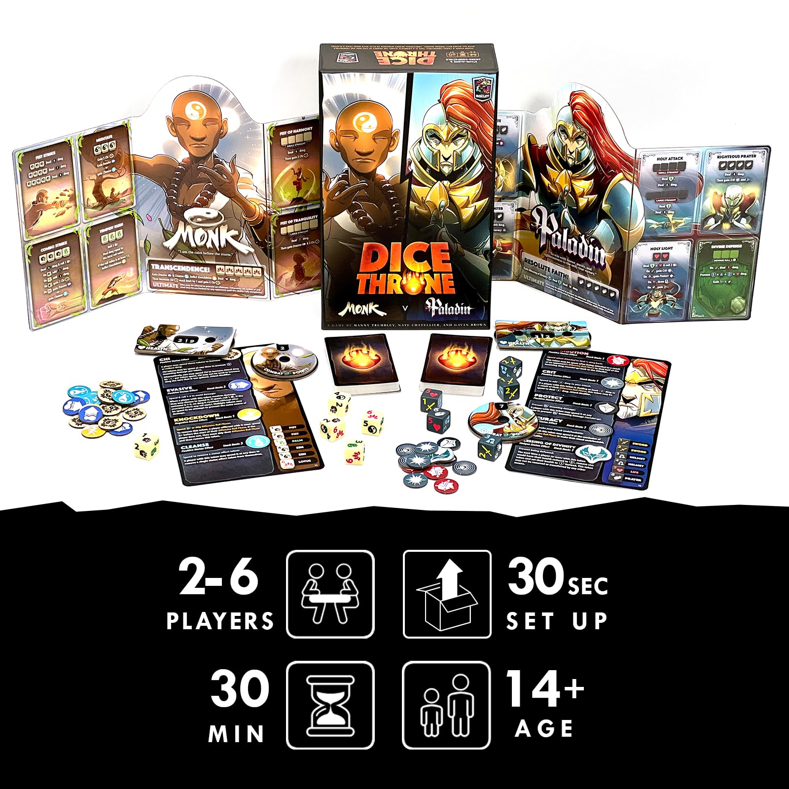 Roxley Games Dice Throne S1R Box 2 Monk v Paladin Board Game Accessory 7