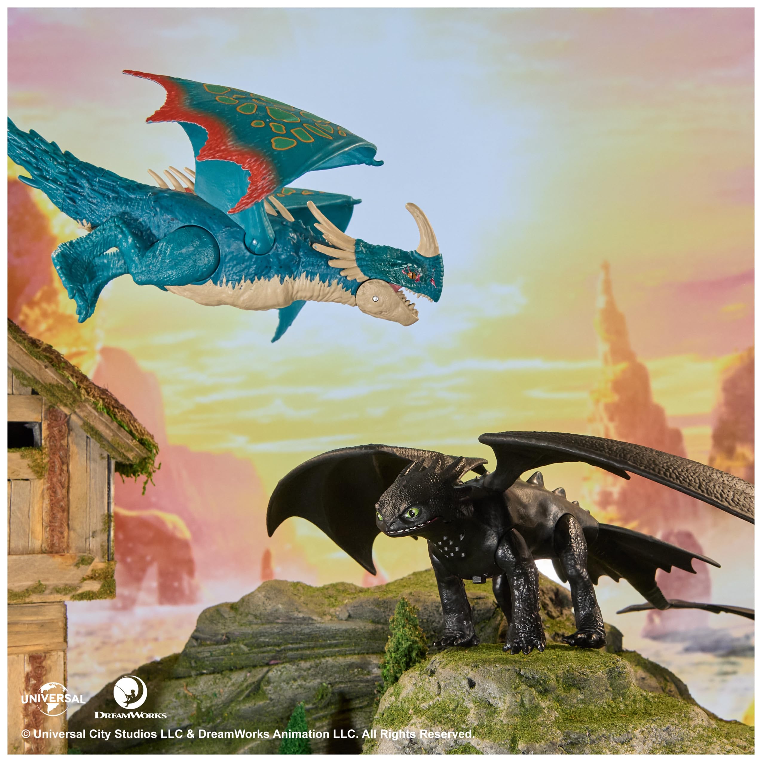 Dreamworks Dragons Battle Dragons Fire Blast Deadly Nadder - 10" Action Figure with Fire Projectile 5
