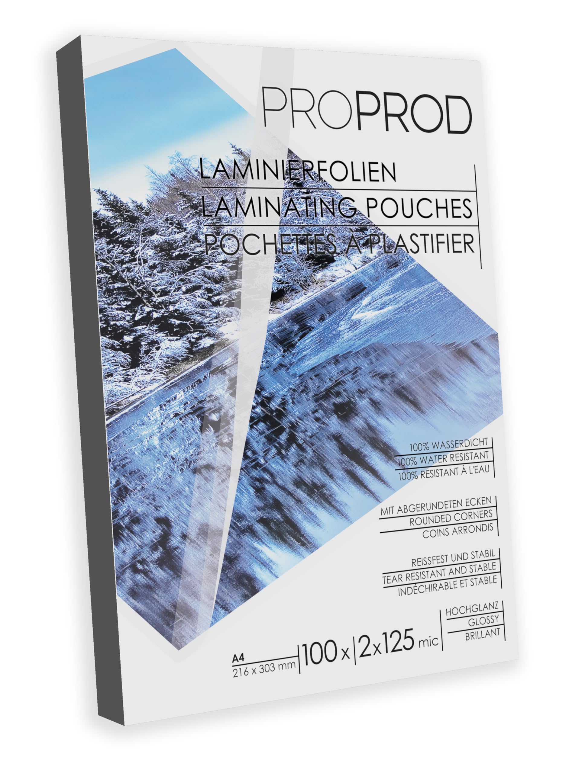 ProProd Premium A4 250 $\mu$ Glossy Laminating Pouches - Pack of 100 | 125 Micron Each Side