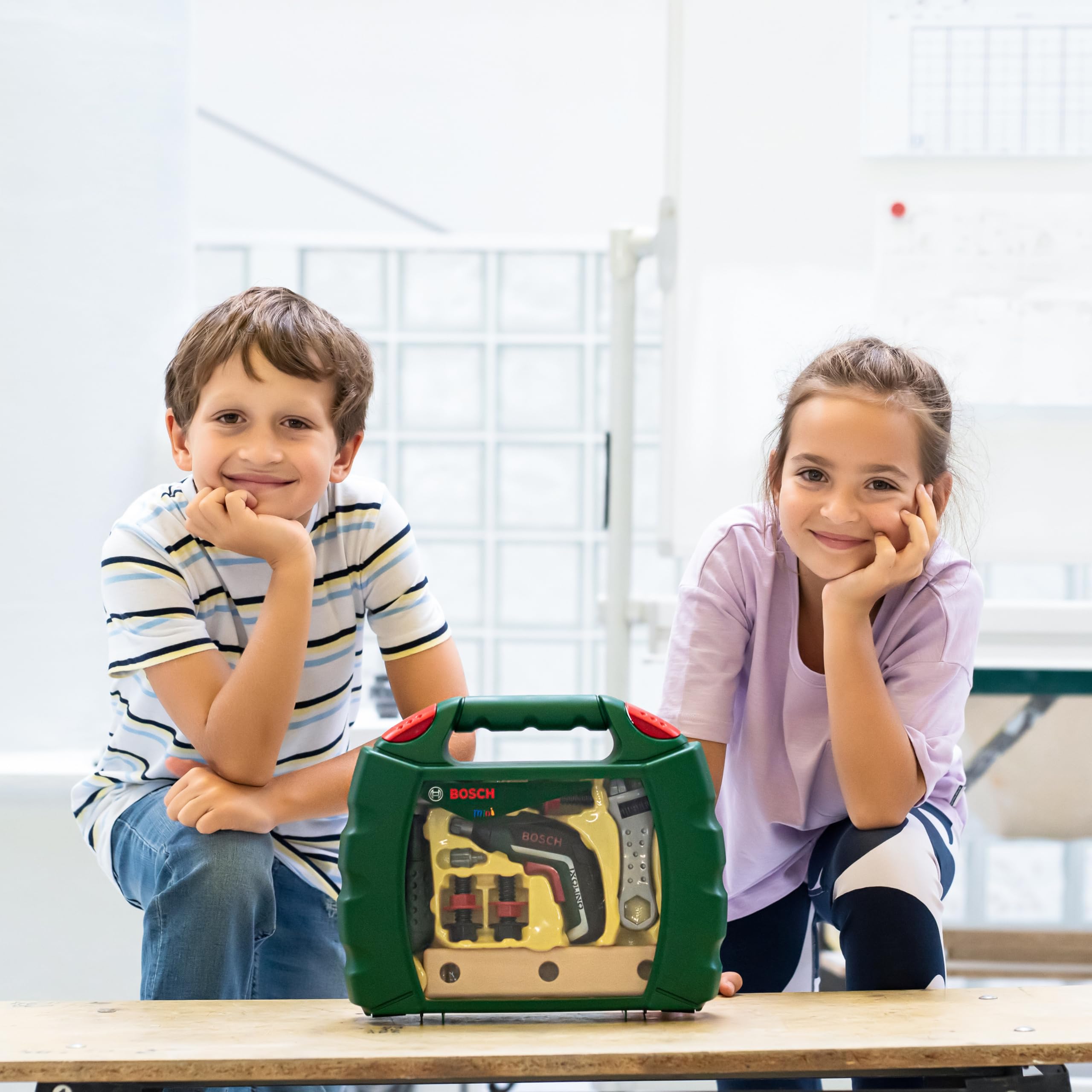 Theo Klein Bosch Ixolino Case 8394 with Cordless Screwdriver, Hammer, Wrench | Ages 3+ | 26.6cm x 32cm x 8.8cm