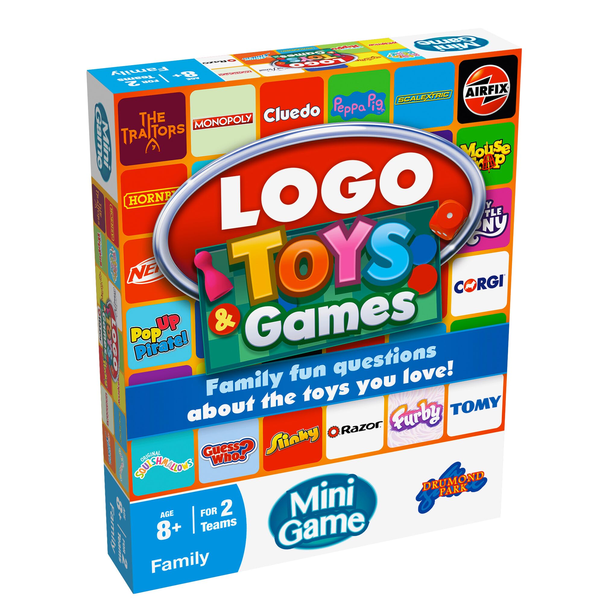 TOMY LOGO Toys & Games Mini Board Game | Trivia for Ages 8+ | Multicolor
