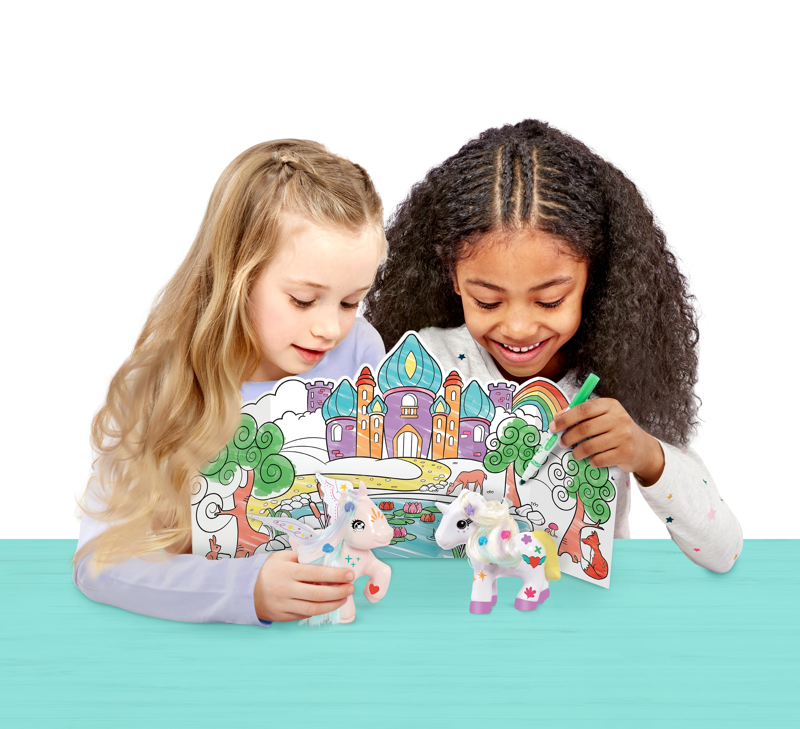 Crayola Colour 'n' Style Unicorn & Pegasus Twin Pack - Creative Arts & Crafts Playset for Kids 5
