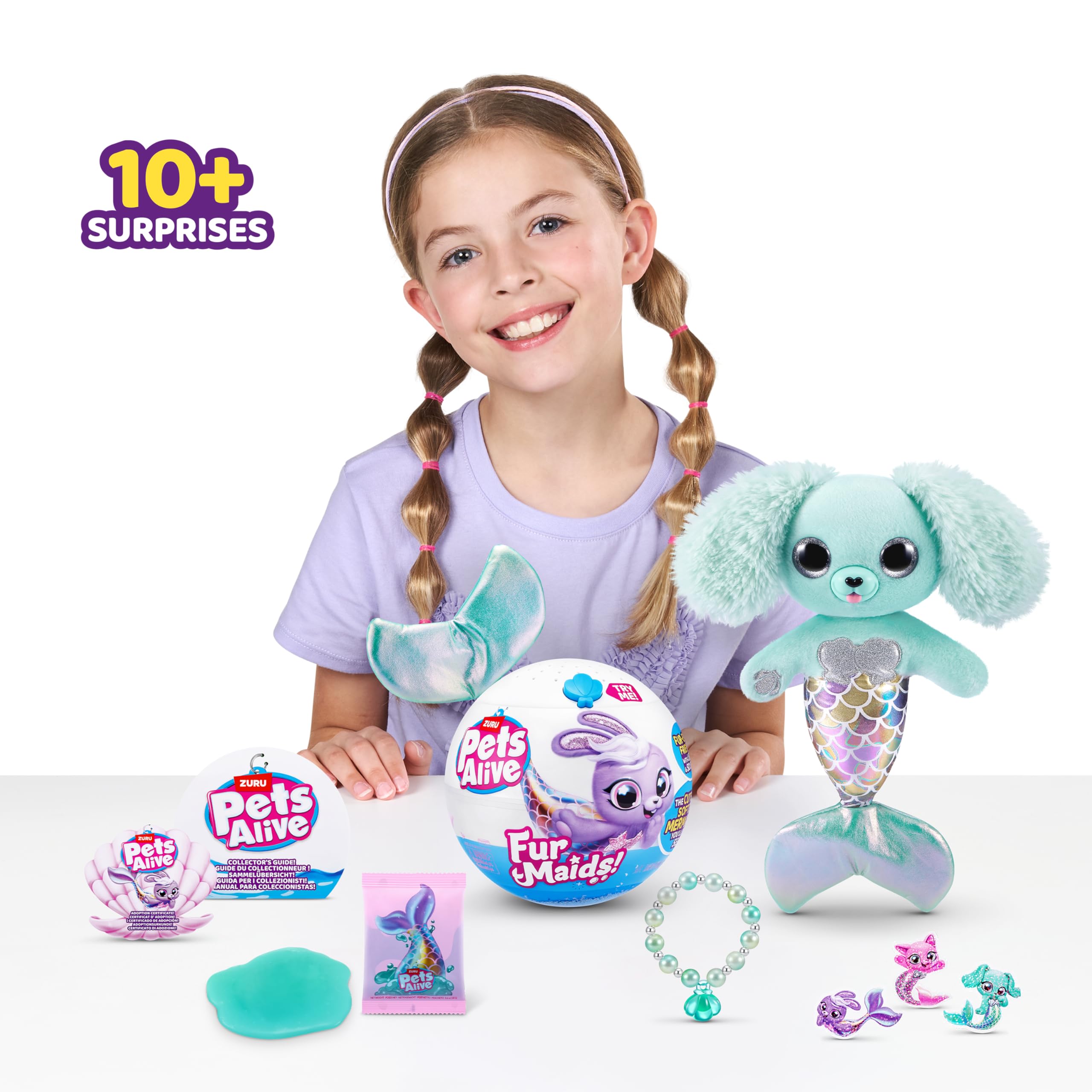 Pets Alive Furmaids by ZURU - Electronic Soft Mermaid Plush Toy with Lights & Sounds (Green) 3