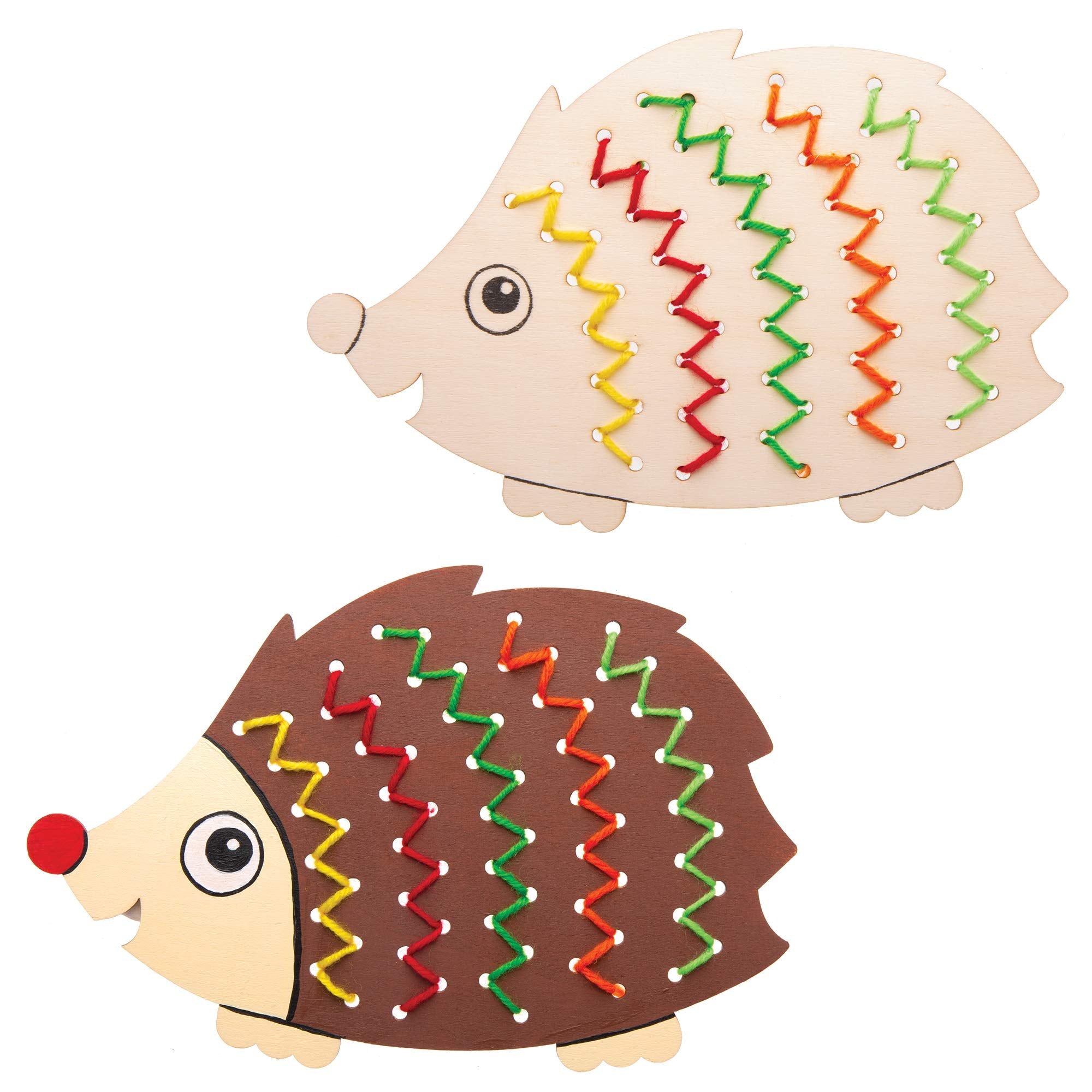 Baker Ross AW934 Hedgehog Wooden Threading Kit - Arts and Crafts for Kids (Pack of 4) 3