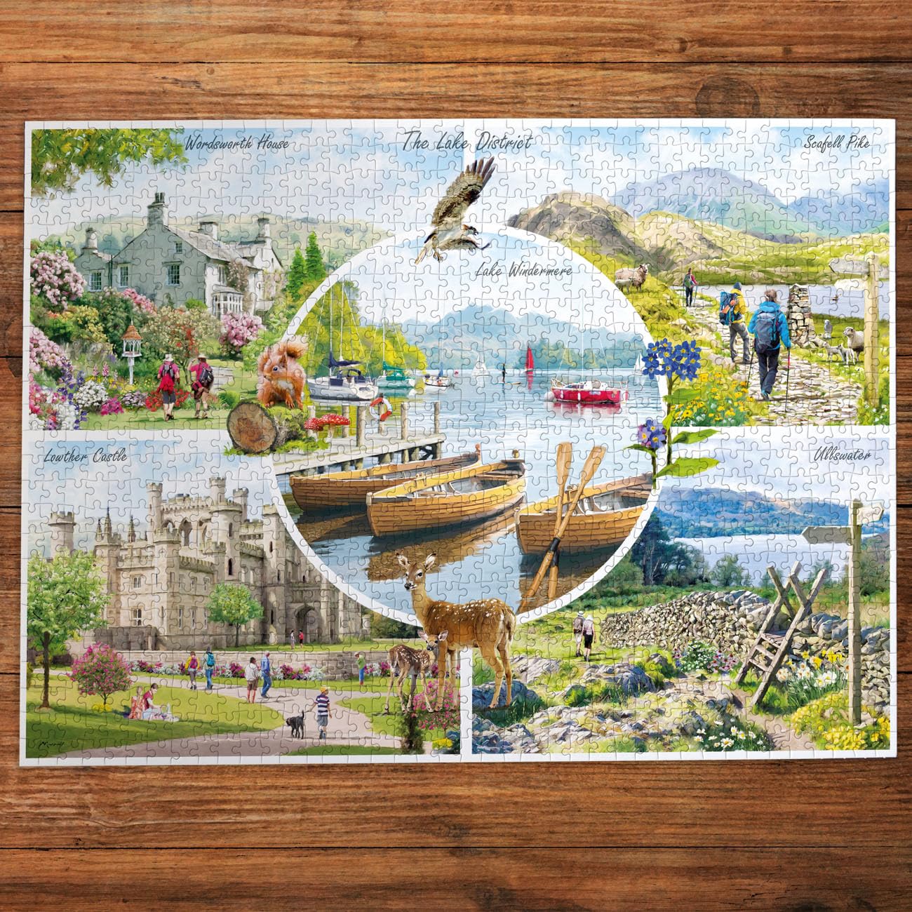 Gibsons The Lake District 1000 Piece Jigsaw Puzzle for Adults | Richard MacNeil Montage