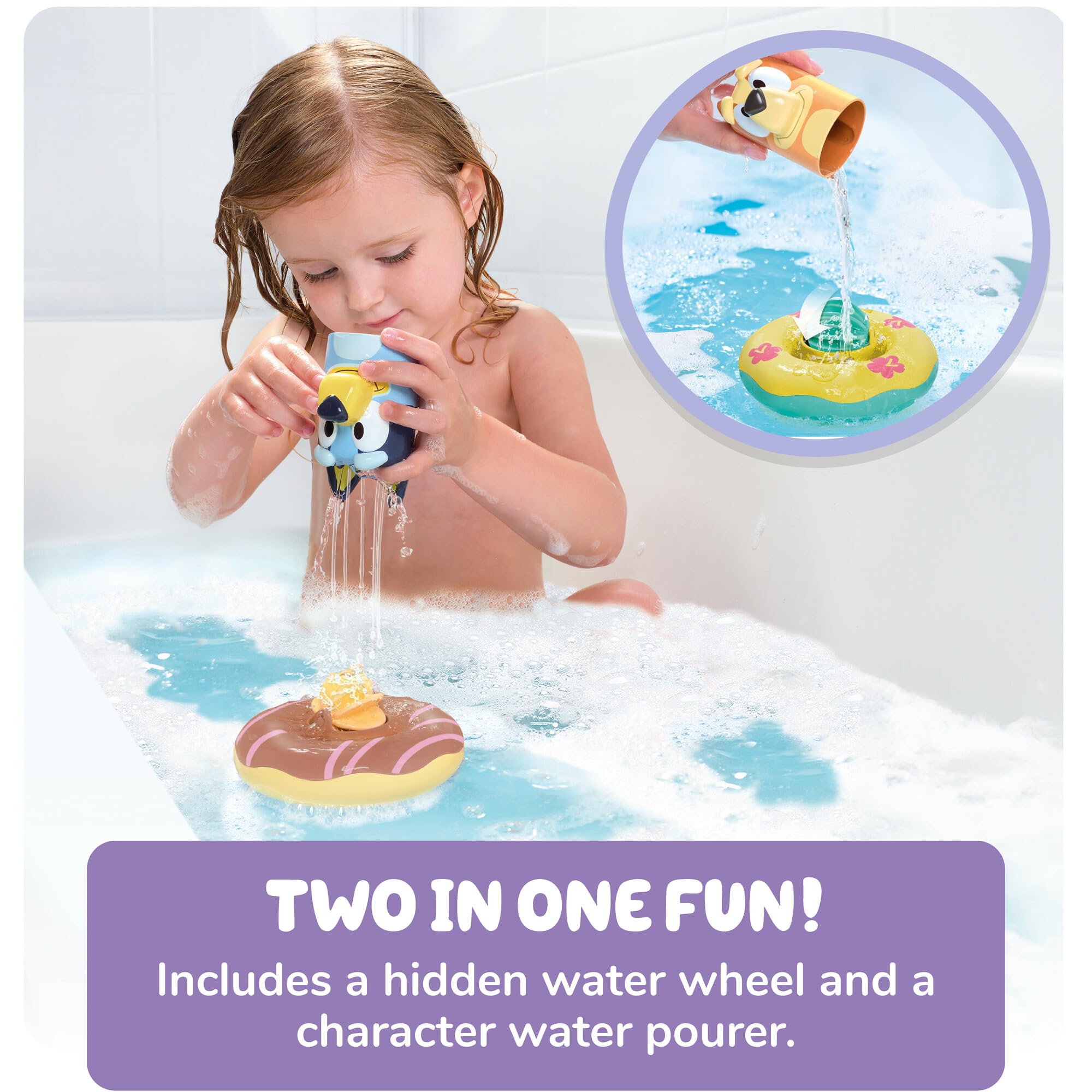 TOMY Bluey Bath Float 2 Pack - Pouring Cups with Water Wheels | Ages 18 Months+ 5