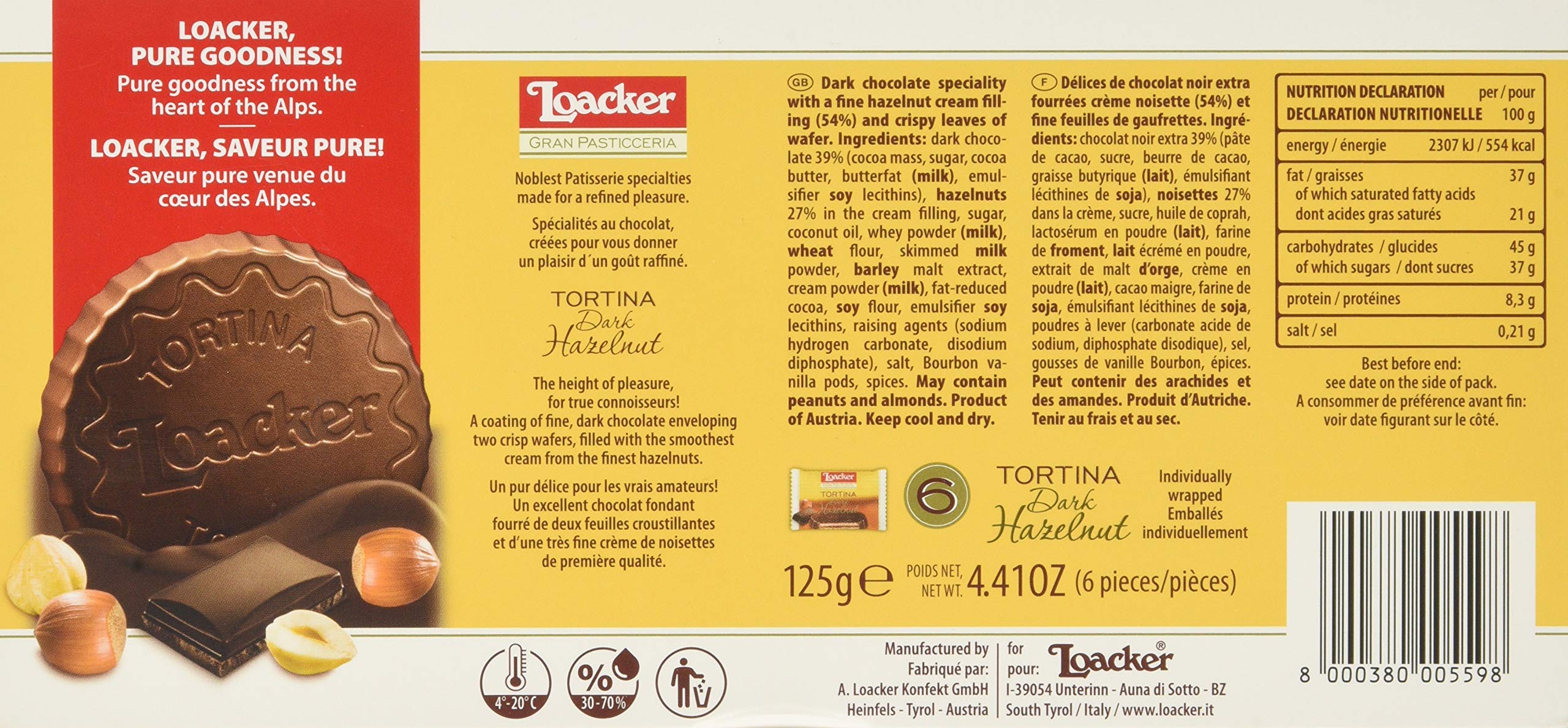Loacker Dunkle Tortina Waffeln, 125 g 3