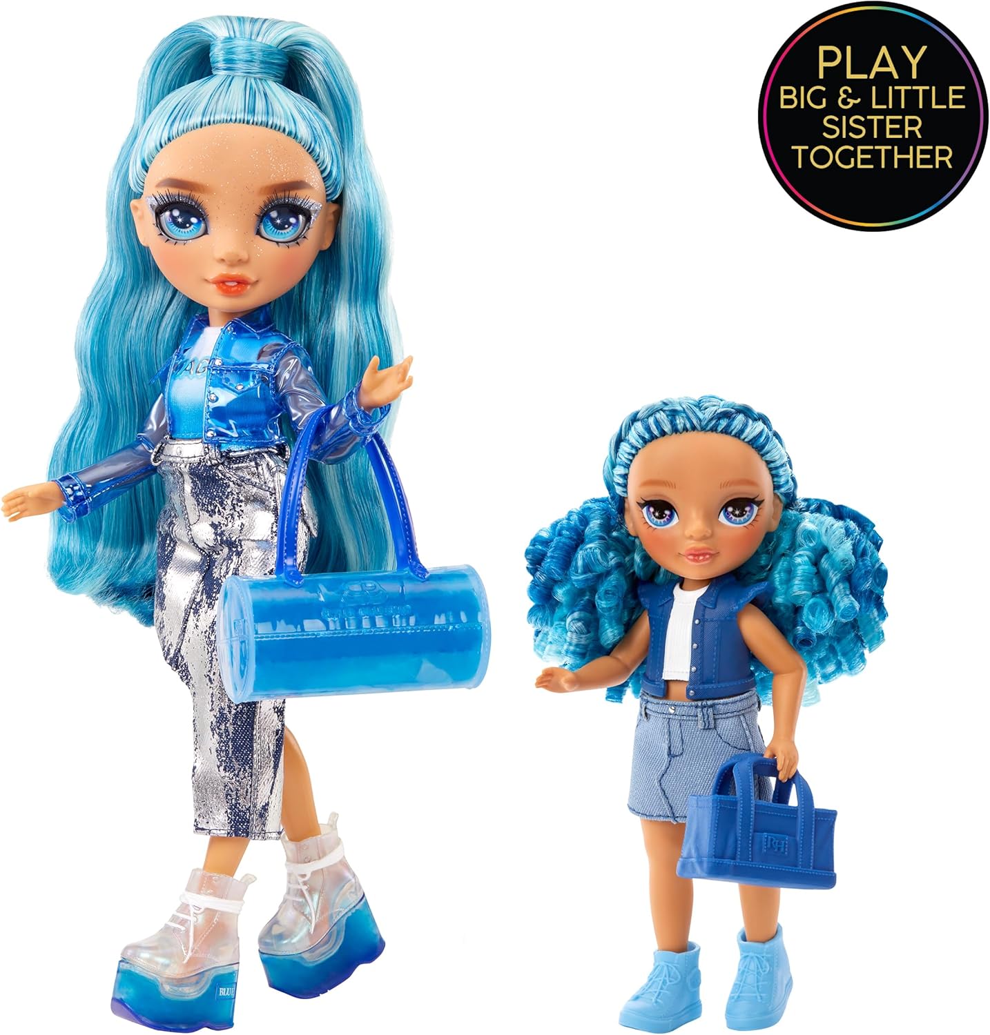 Rainbow High Littles - Sapphire Bradshaw - 14 cm Posable Fashion Doll with Blue Denim Outfit & Magical Yeti Pet 4