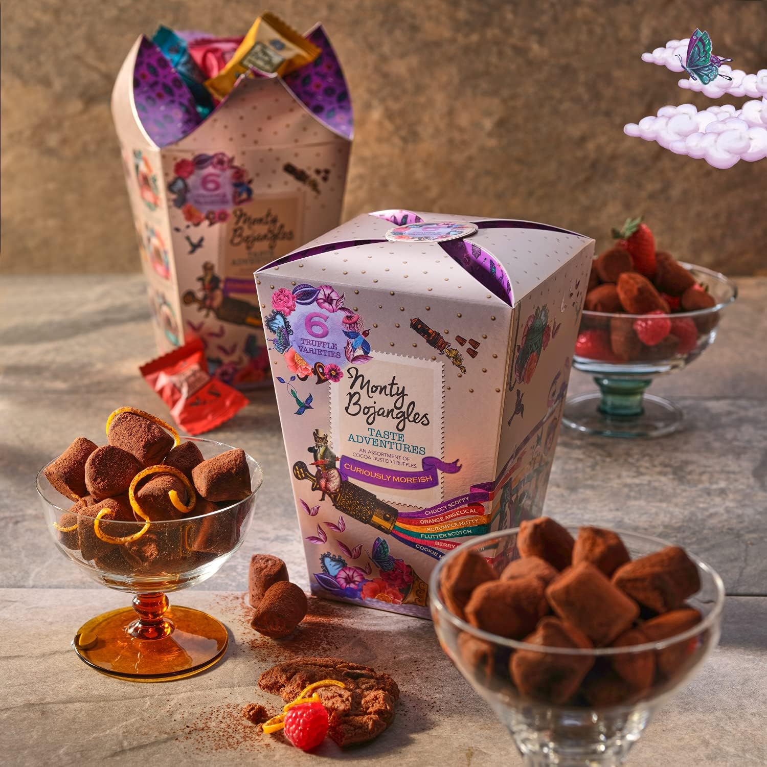 Monty Bojangles Taste Adventures Cocoa Dusted Truffles Assortment - 6 Flavour Luxury Chocolate Gift Box, 225g 8