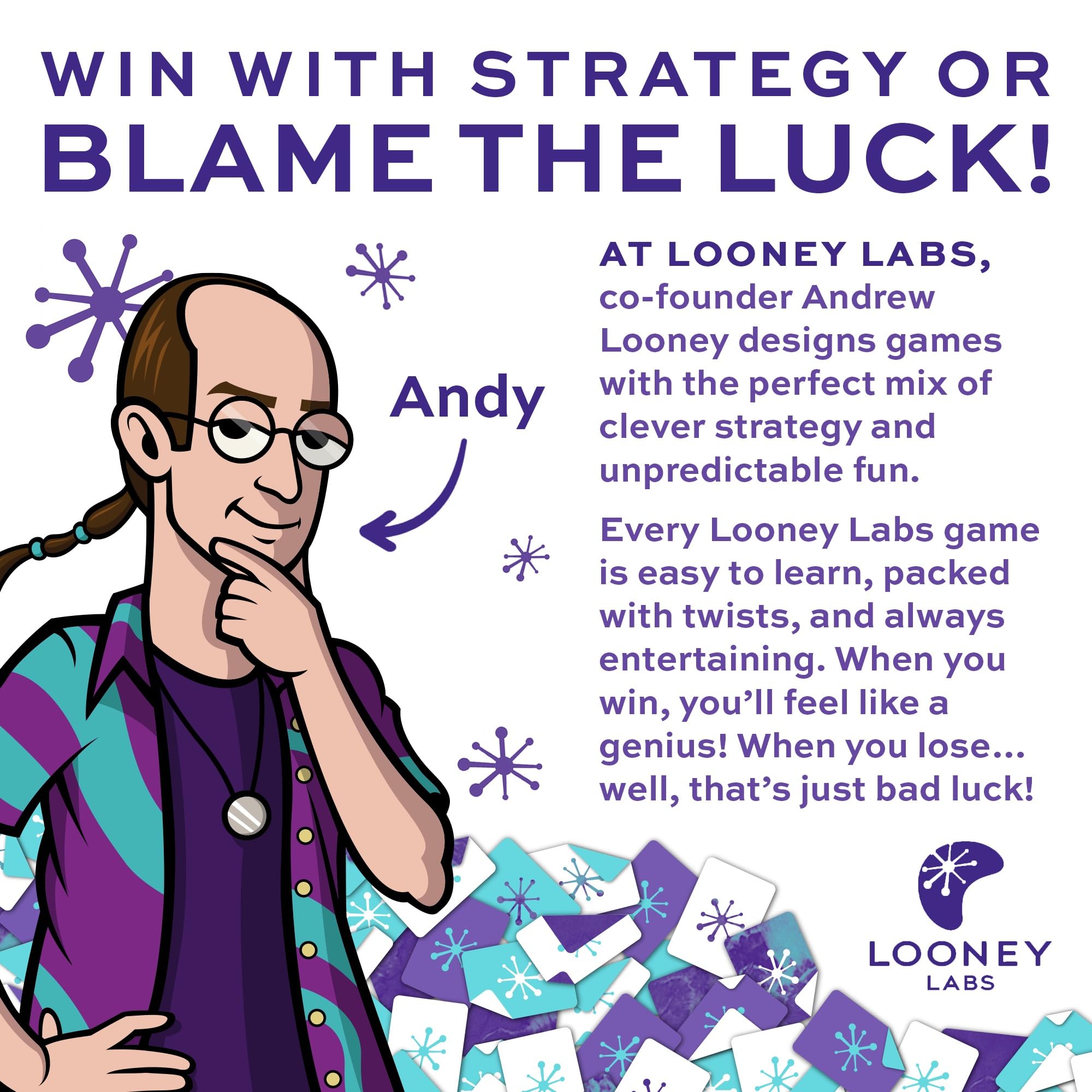 Looney Labs Loonacy Card Game - Maniacal Matching | Multicolor Cardstock | Portable 9