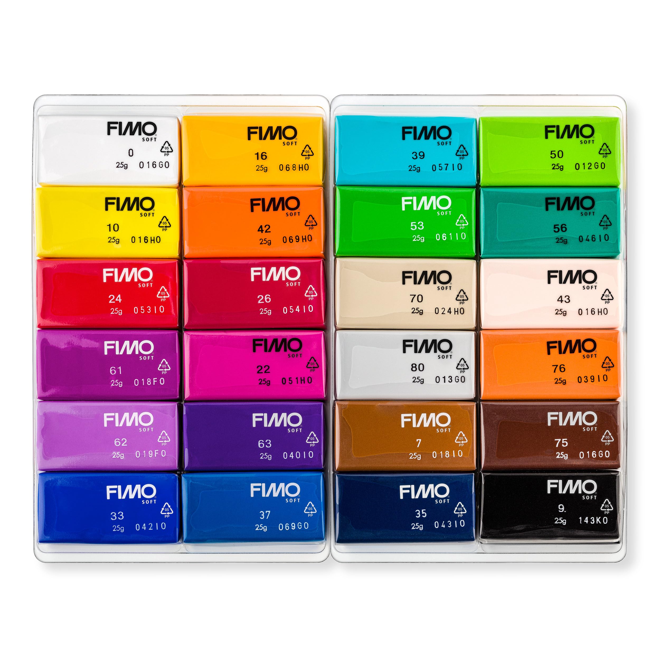 STAEDTLER FIMO Soft Polymer Modelling Clay - Assorted Basic Colours (24 x 25g Blocks) 4