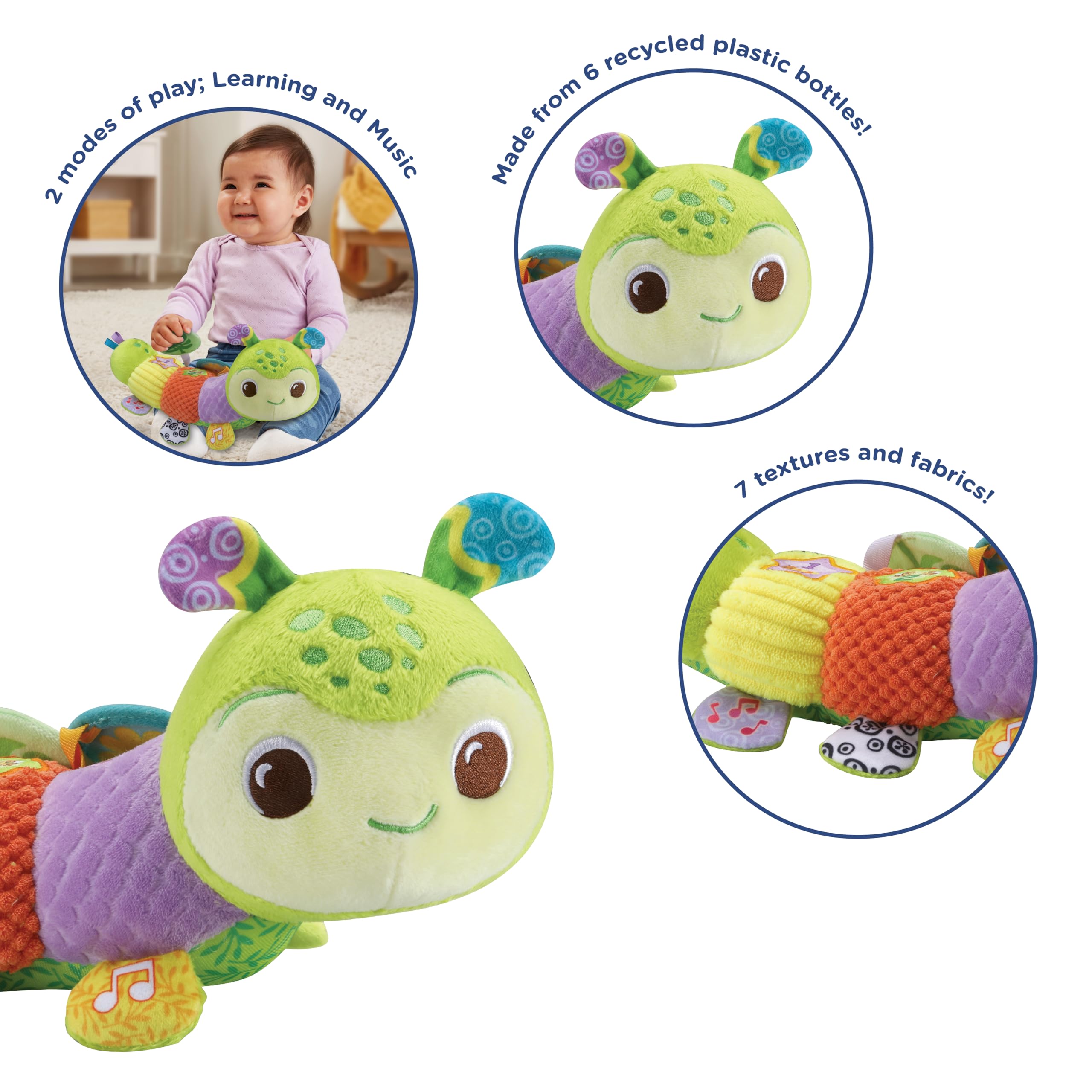 VTech Snugglepillar Sensory Caterpillar Toy - 7 Textures & Educational Lights for 3M+ 3