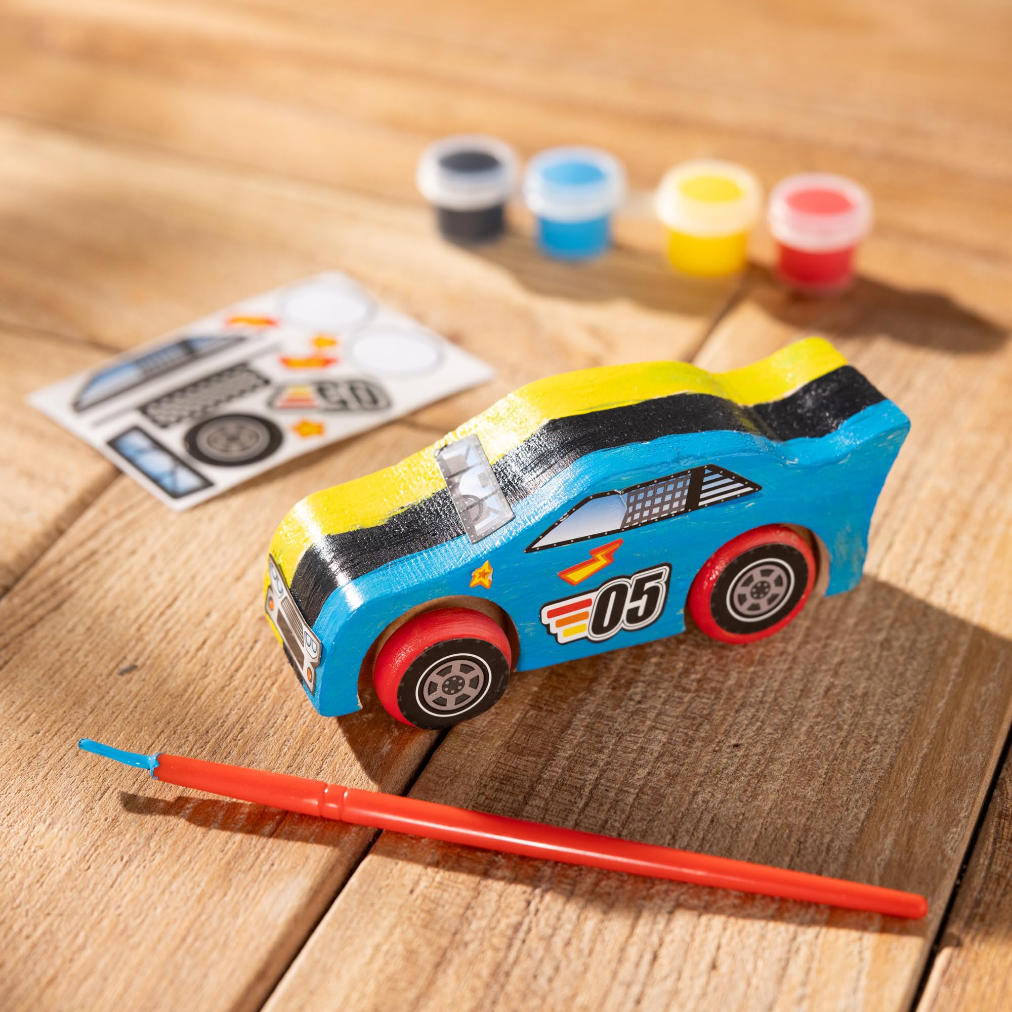 Melissa & Doug Race Car Craft Kit - Wooden DIY Assembly Toy for Kids 3+ 13