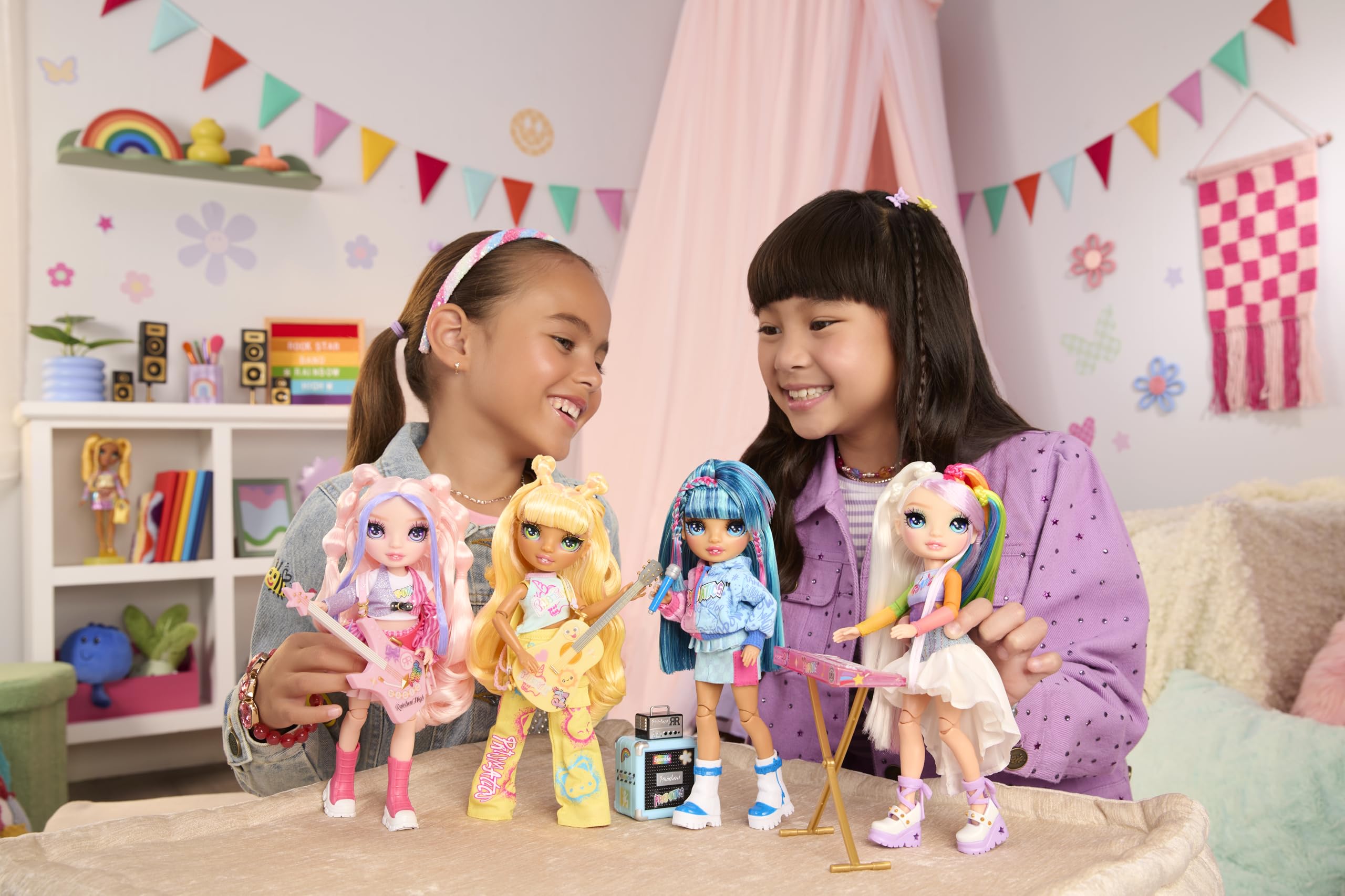 Rainbow High Junior High Rock Band - Amaya 23cm Fashion Doll with Keyboard & Stickers, Posable for Kids Ages 4+ 7