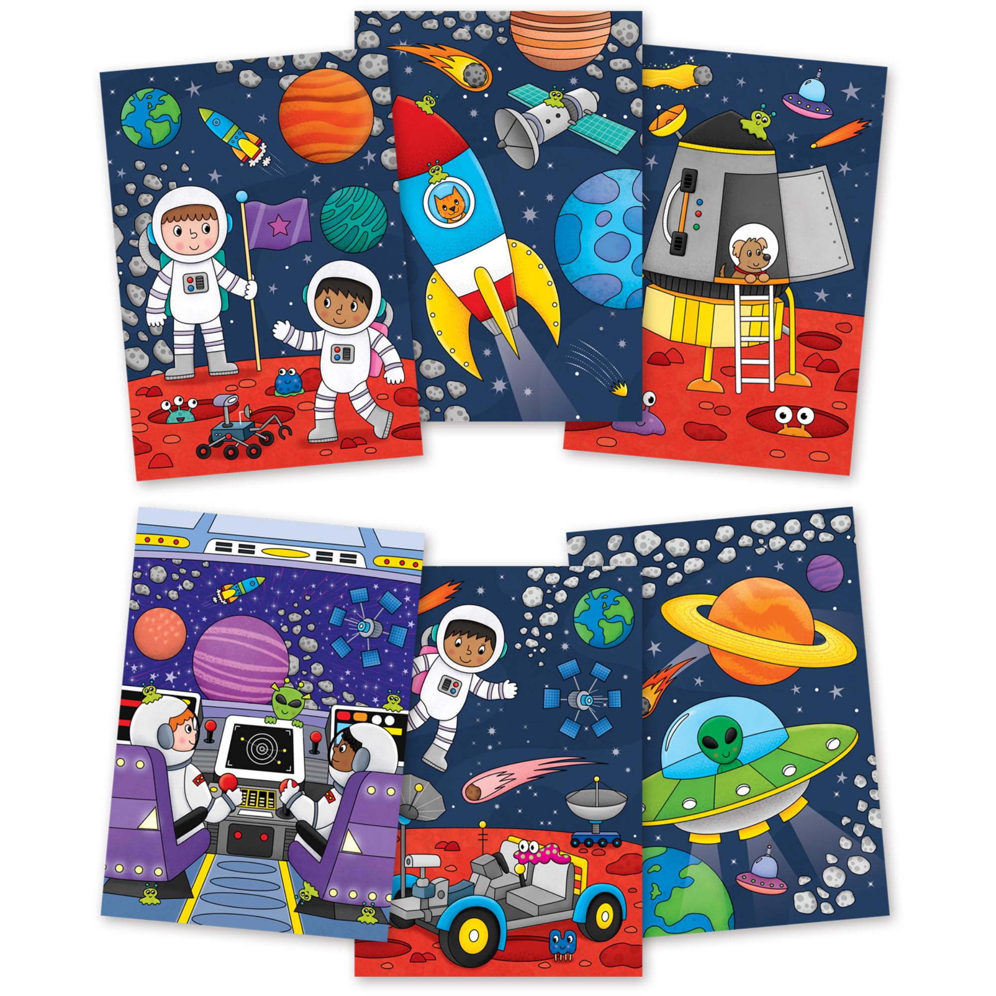 Galt Water Magic Space - Reusable Water-Reveal Colouring Book for Kids 3