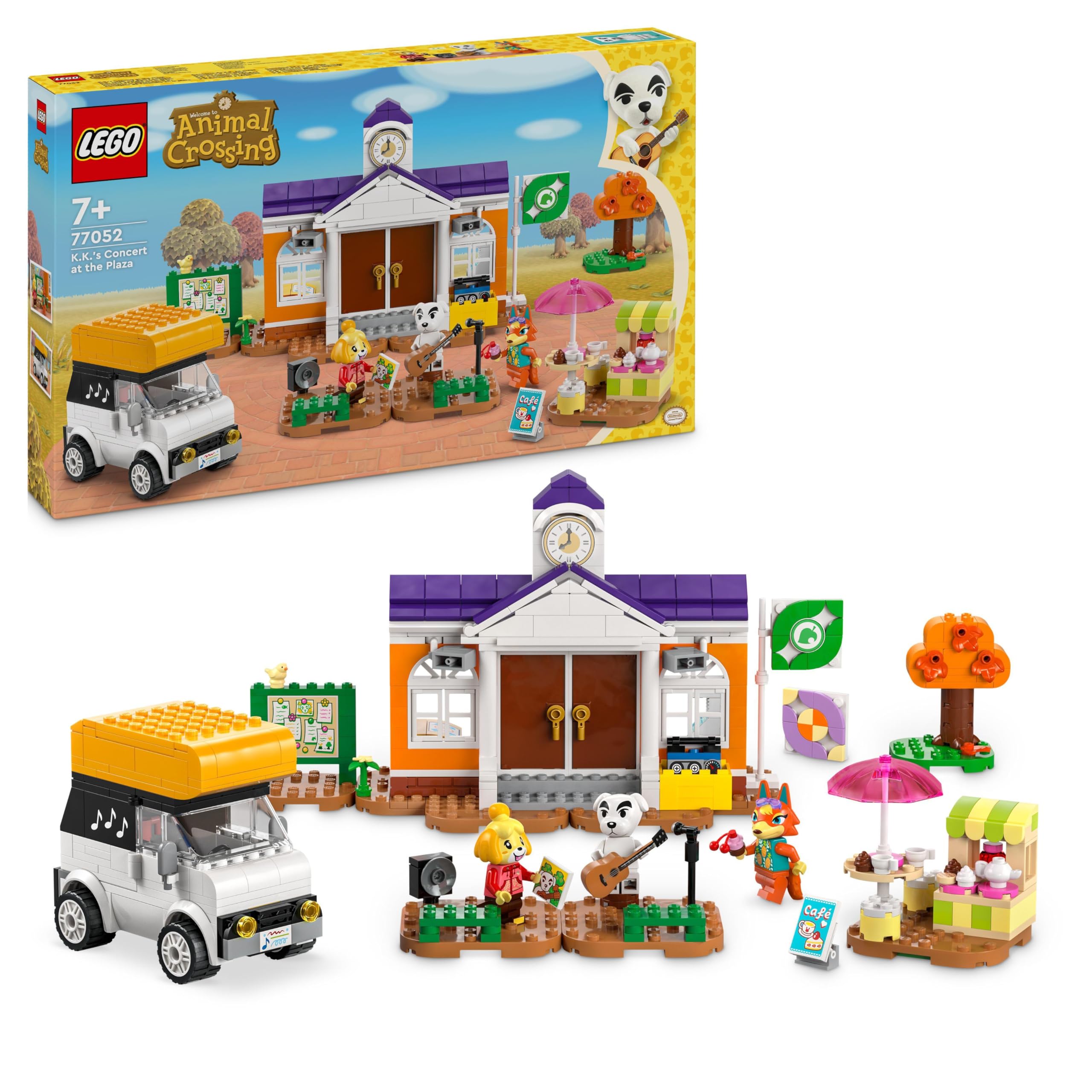 LEGO Animal Crossing K.K.'s Concert in the Plaza Building Toy - 550-Piece Playset for Ages 7+