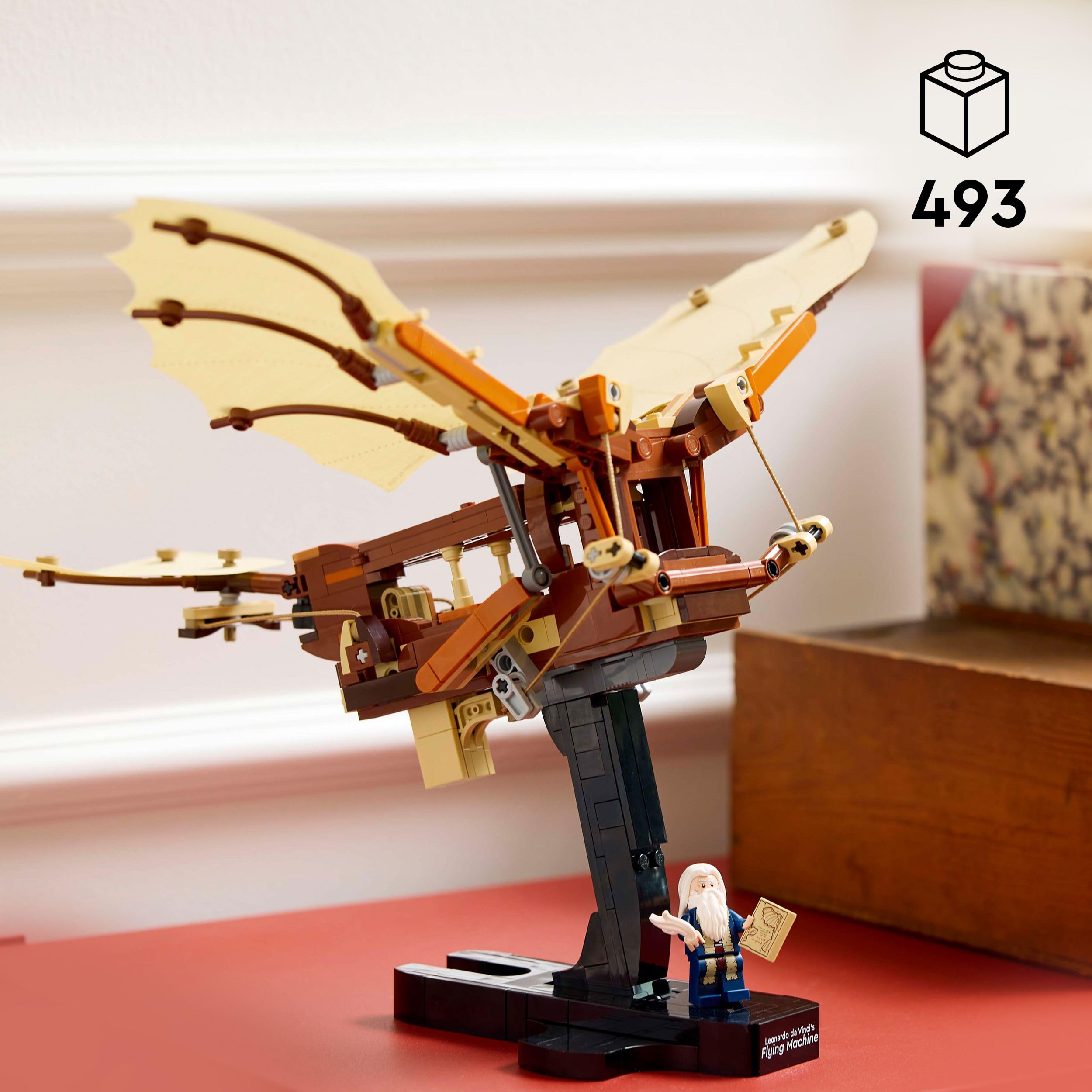 LEGO Icons Leonardo da Vinci’s Flying Machine Building Set - 493-Piece Adult Model with Minifigure