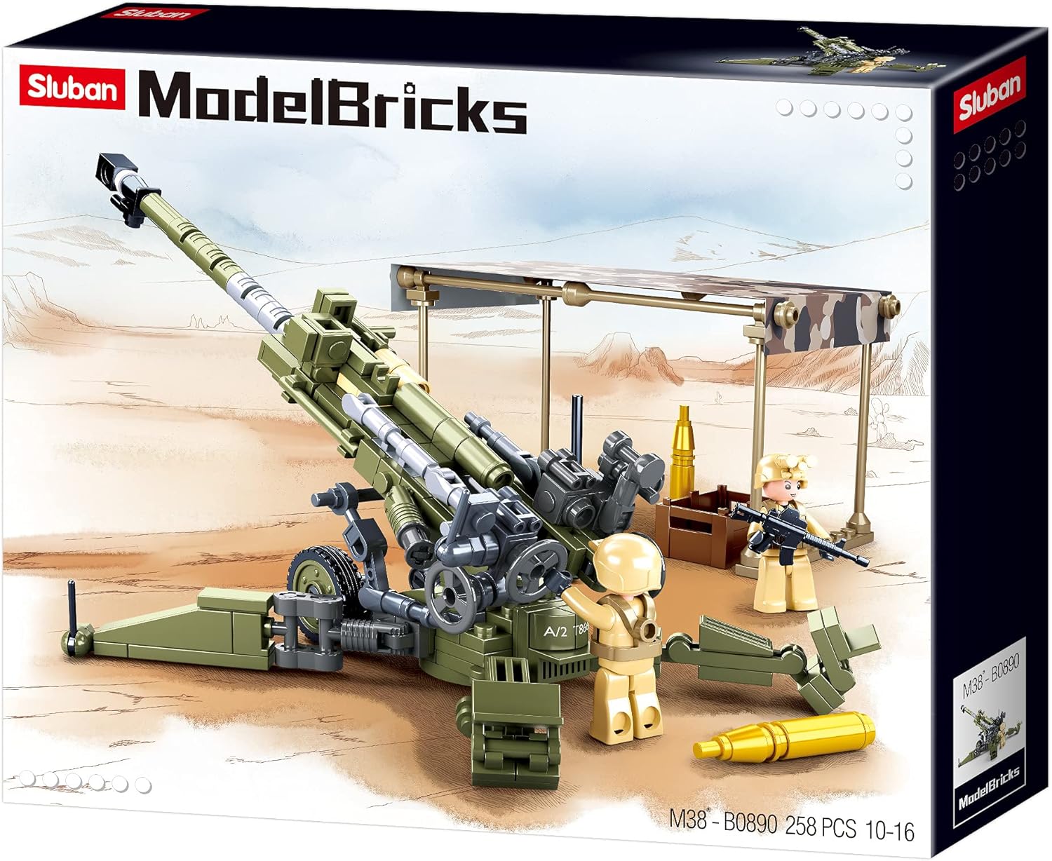 Sluban M777 Howitzer Artillery Building Set - 258pcs, Multicolored, Ages 6+ 5
