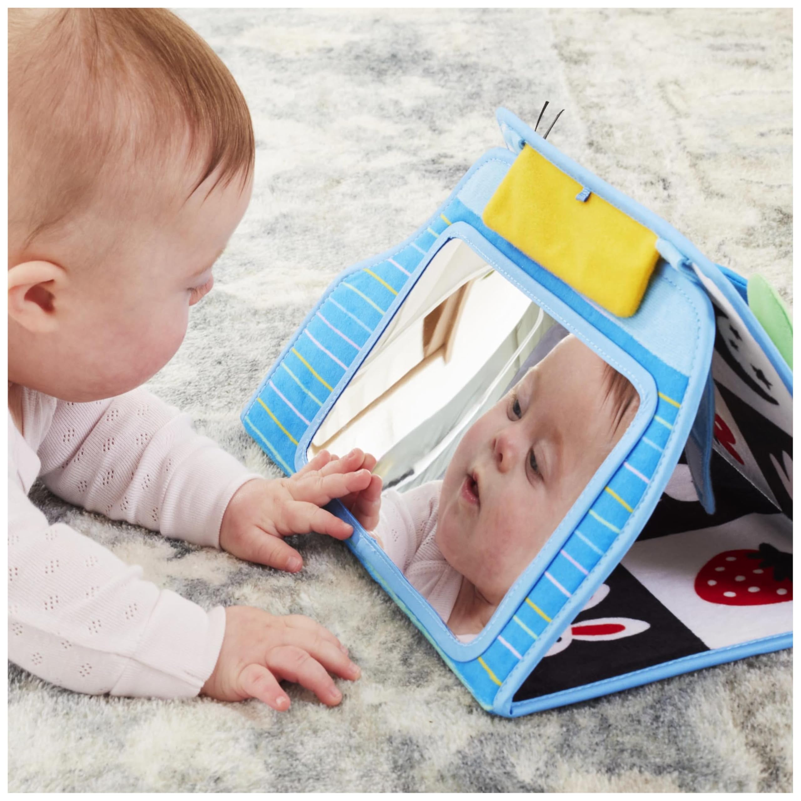Ms. Rachel Tummy Time Activity Bus - Soft Folding Play Mat with Mirror & Textures for Sensory Development