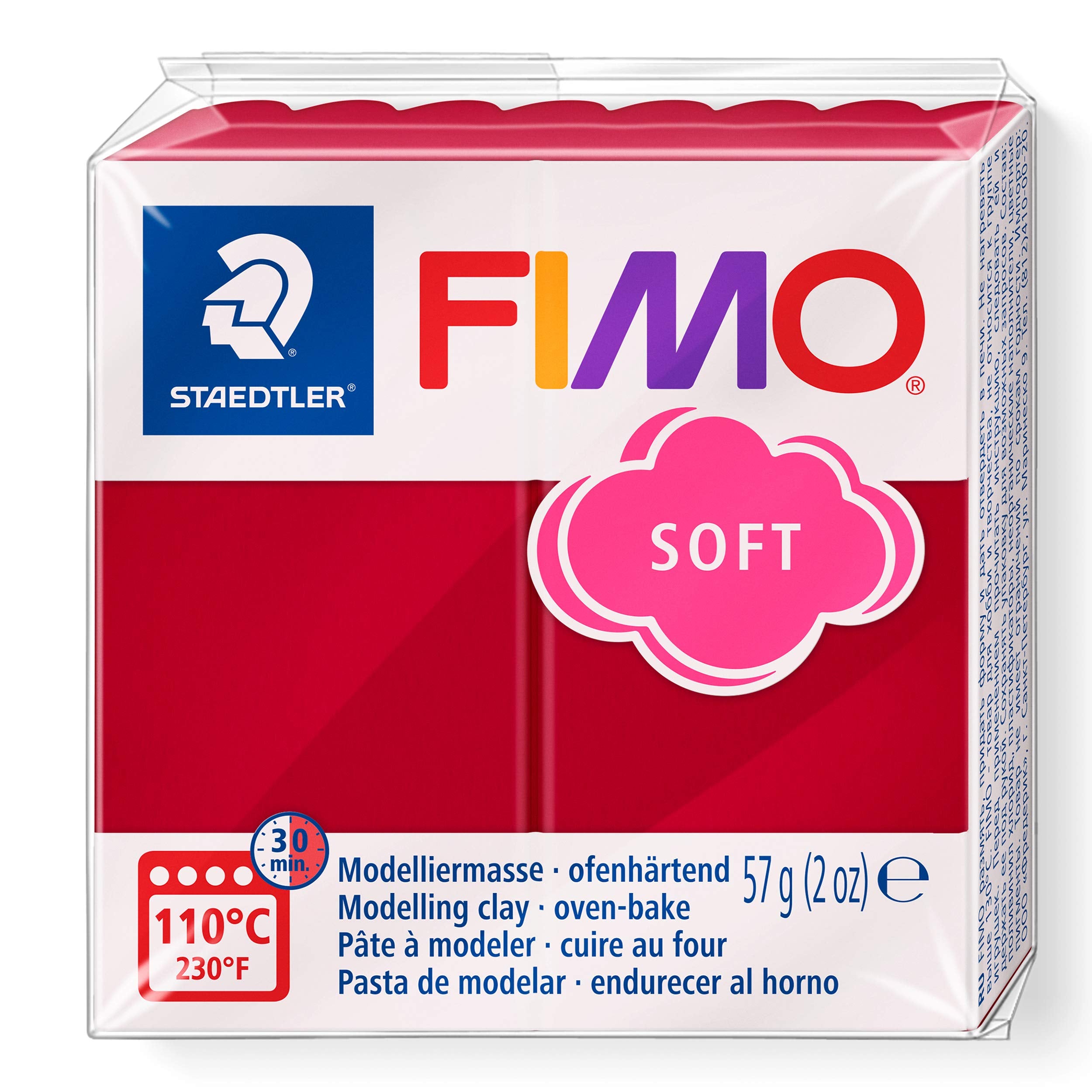 Staedtler Fimo Soft 8020-26 Oven-Hardening Modelling Clay - Cherry Red, 56g 6
