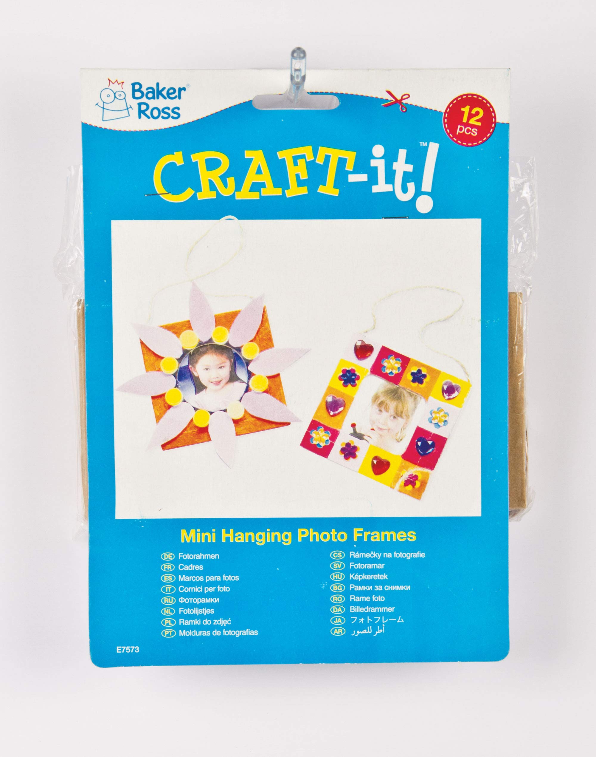 Baker Ross Design Your Own Hanging Photo Frames - Pack of 12, 7.5cm | Assorted Apertures 5