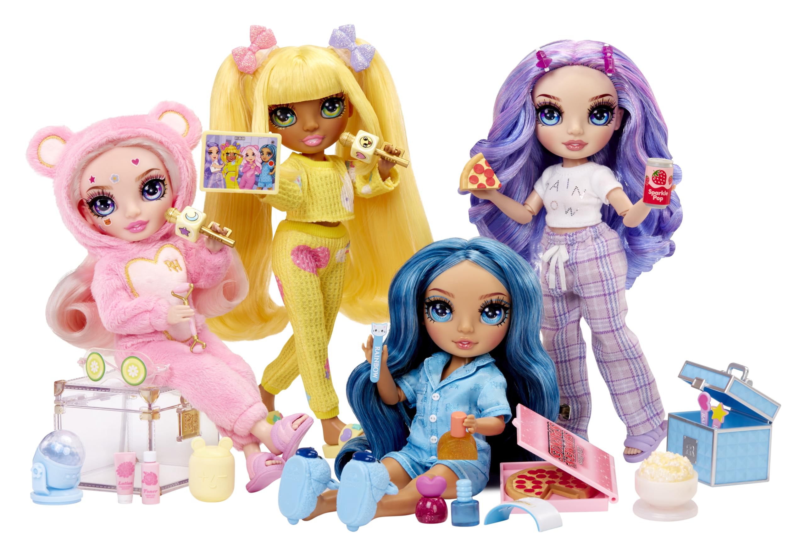Rainbow High Junior High PJ Party - Violet (Purple) - 22 cm Posable Doll with Pyjamas, Slippers & Accessories - Ages 4-12 3